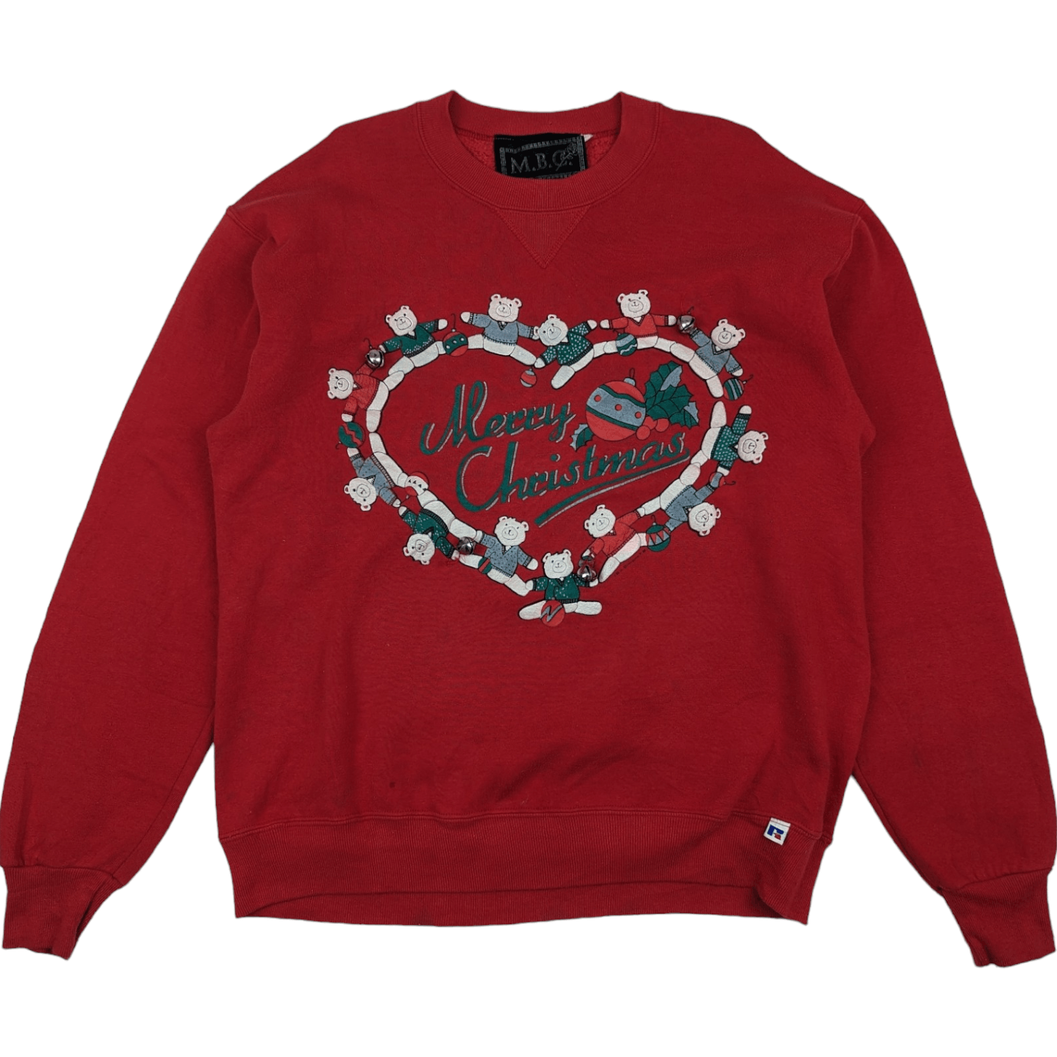 Russell Athletic Vintage 90's MBC Russell Merry Christmas Love Jumper Size US L / EU 52-54 / 3 - 3 Thumbnail