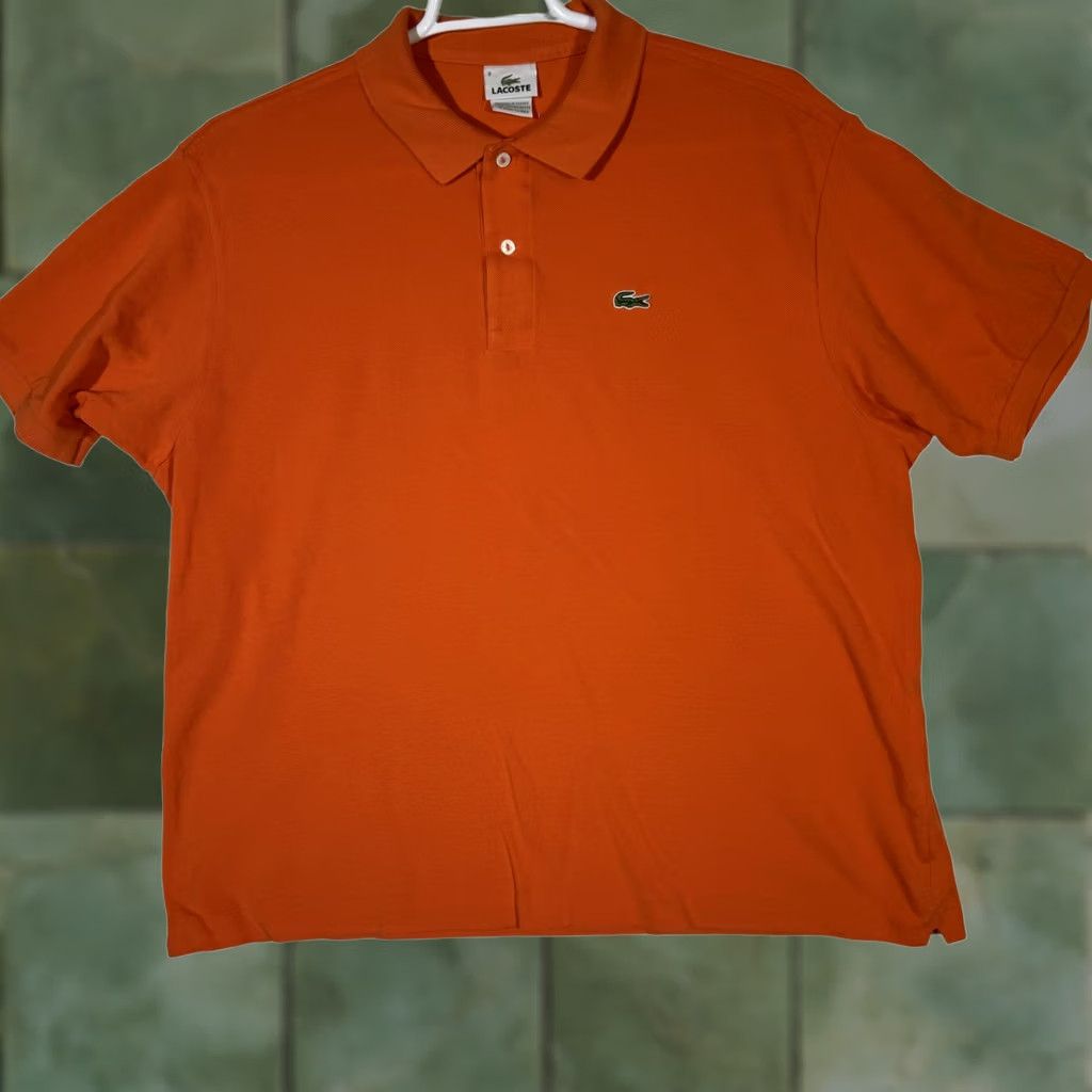 Lacoste Lacoste Polo Shirt Mens 3XL Orange Cotton Pique Short Sleeve Crocodile Logo Size US XXL / EU 58 / 5 - 1 Thumbnail