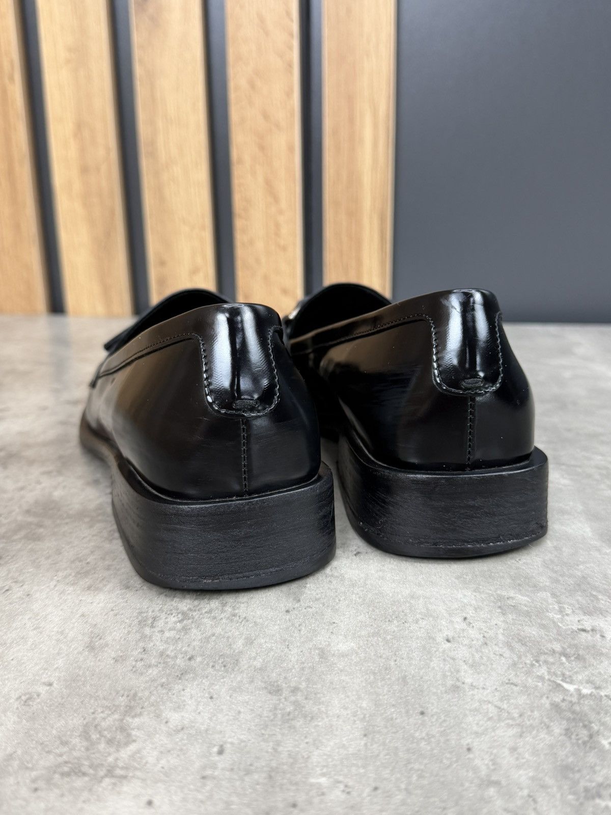 Prada Prada Black Leather Square Toe Loafers Women’s Size 37 Size US 7 / IT 37 - 3 Thumbnail