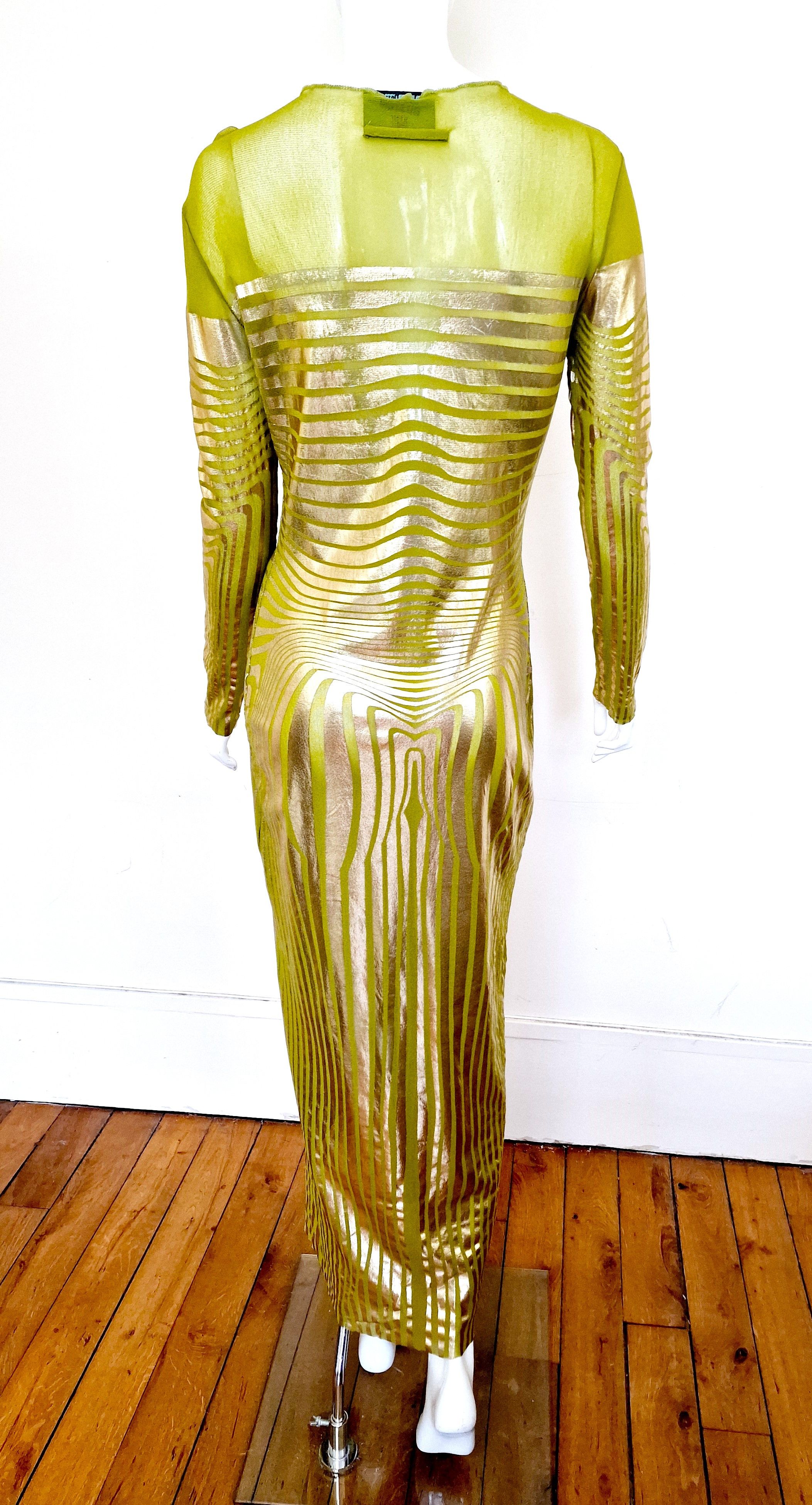 Jean Paul Gaultier Jean Paul Gaultier S/S 1996 Optical Illusion Mesh Dress Size L / US 10 / IT 46 - 6 Thumbnail