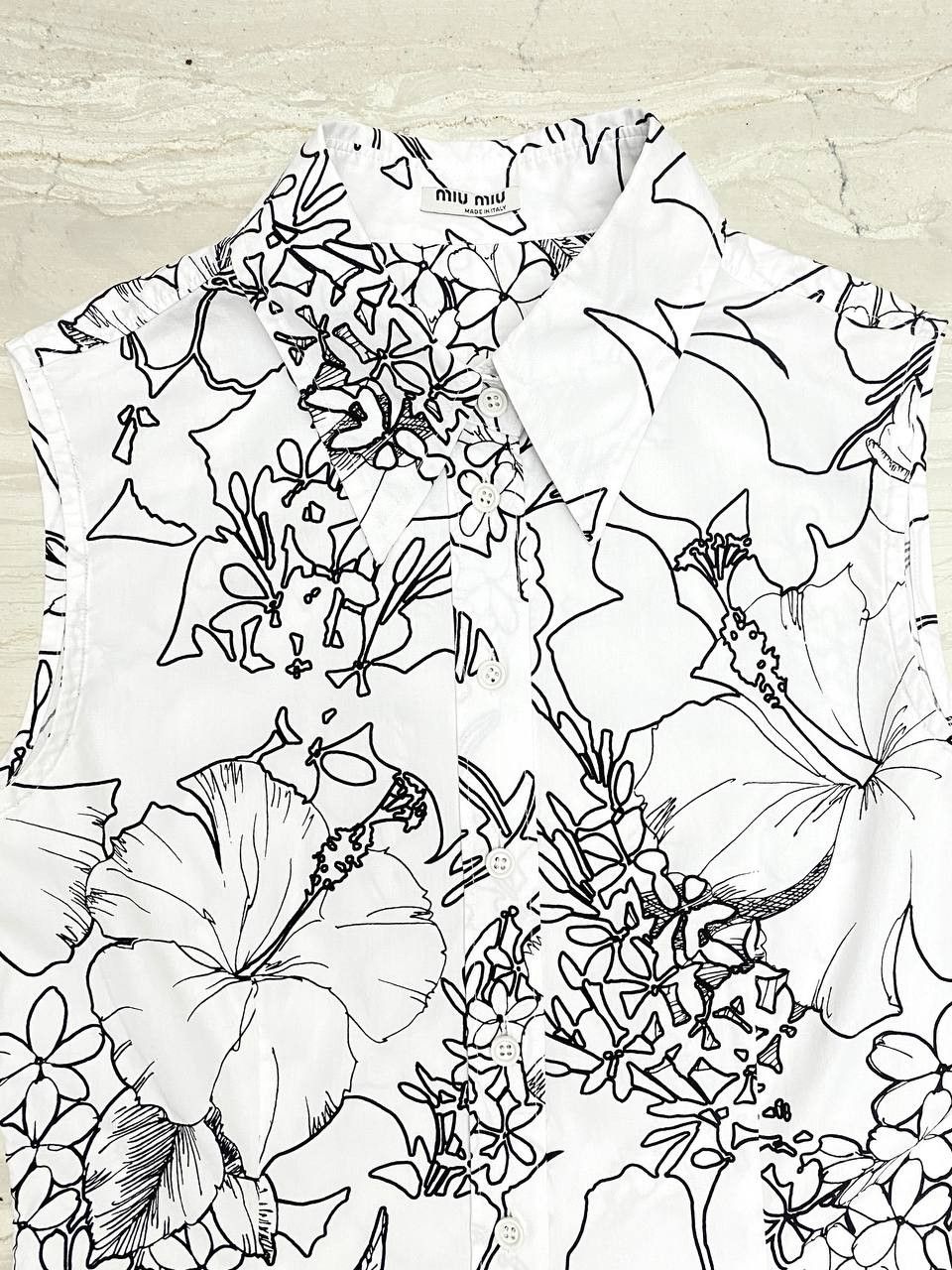 Miu Miu Miu Miu x Prada Graphic Floral Palm Print Top Blouse Shirt Size S / US 4 / IT 40 - 4 Thumbnail