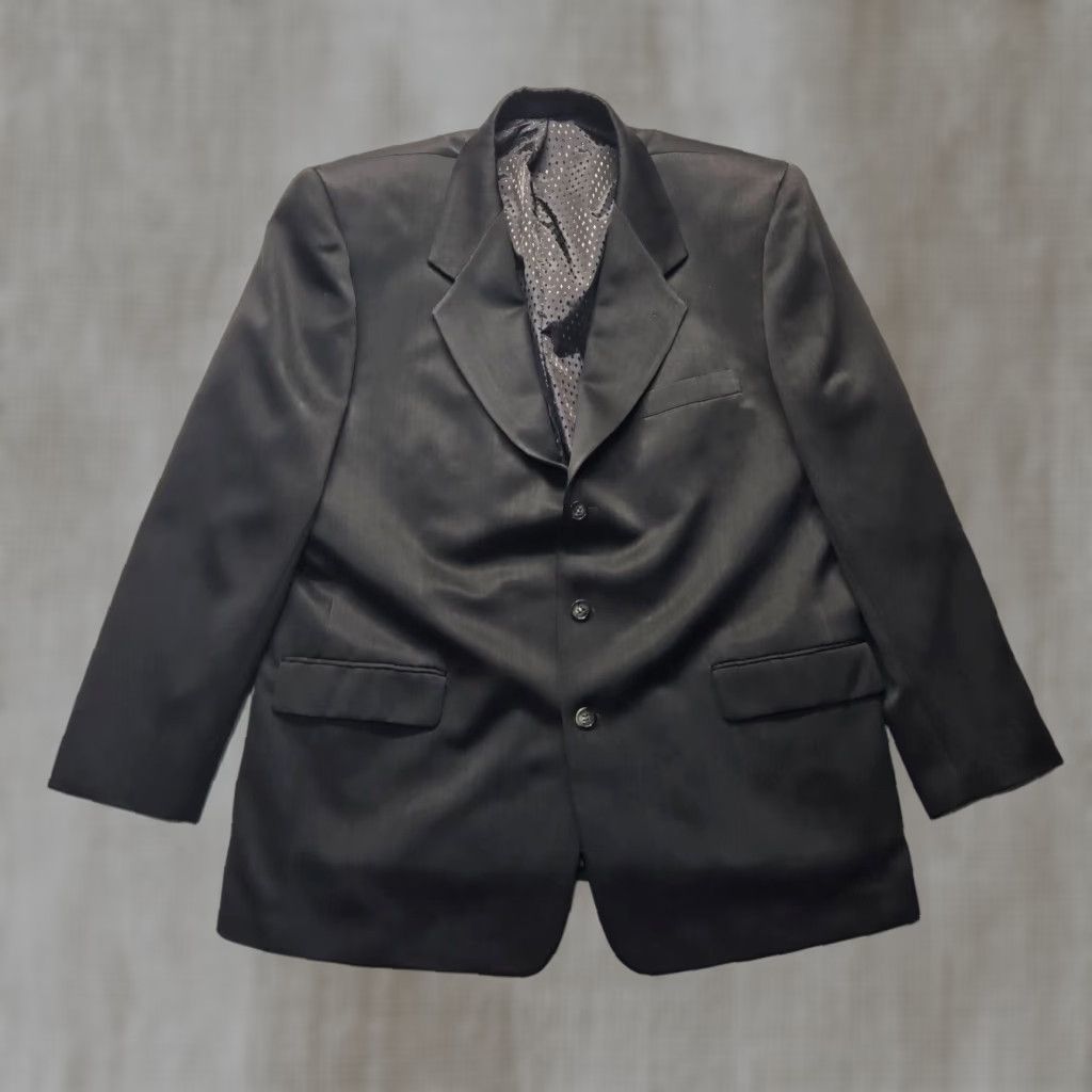 Vintage Florenzi Blazer Solid Dark Gray Suit Jacket Sport Coat Adults 46L Gray Three-Button Notch Lapel Single-Breasted Casual Formal Jacket Size 46R - 1 Thumbnail