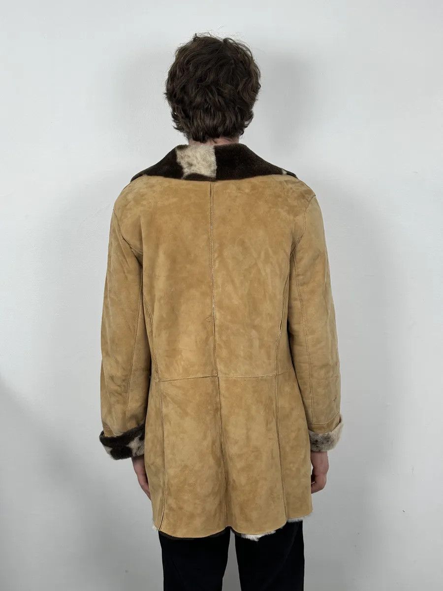Versace 2000s Versace Beige Leather Fur Collar Cow Effect Coat Size US S / EU 44-46 / 1 - 5 Thumbnail