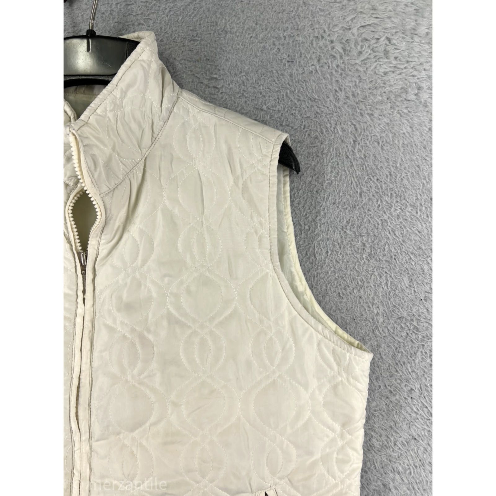 Northern Reflections Northern Reflections Vest Womens Medium Ivory Full Zip Polyester Quilted Pockets Size M / US 6-8 / IT 42-44 - 2 Thumbnail