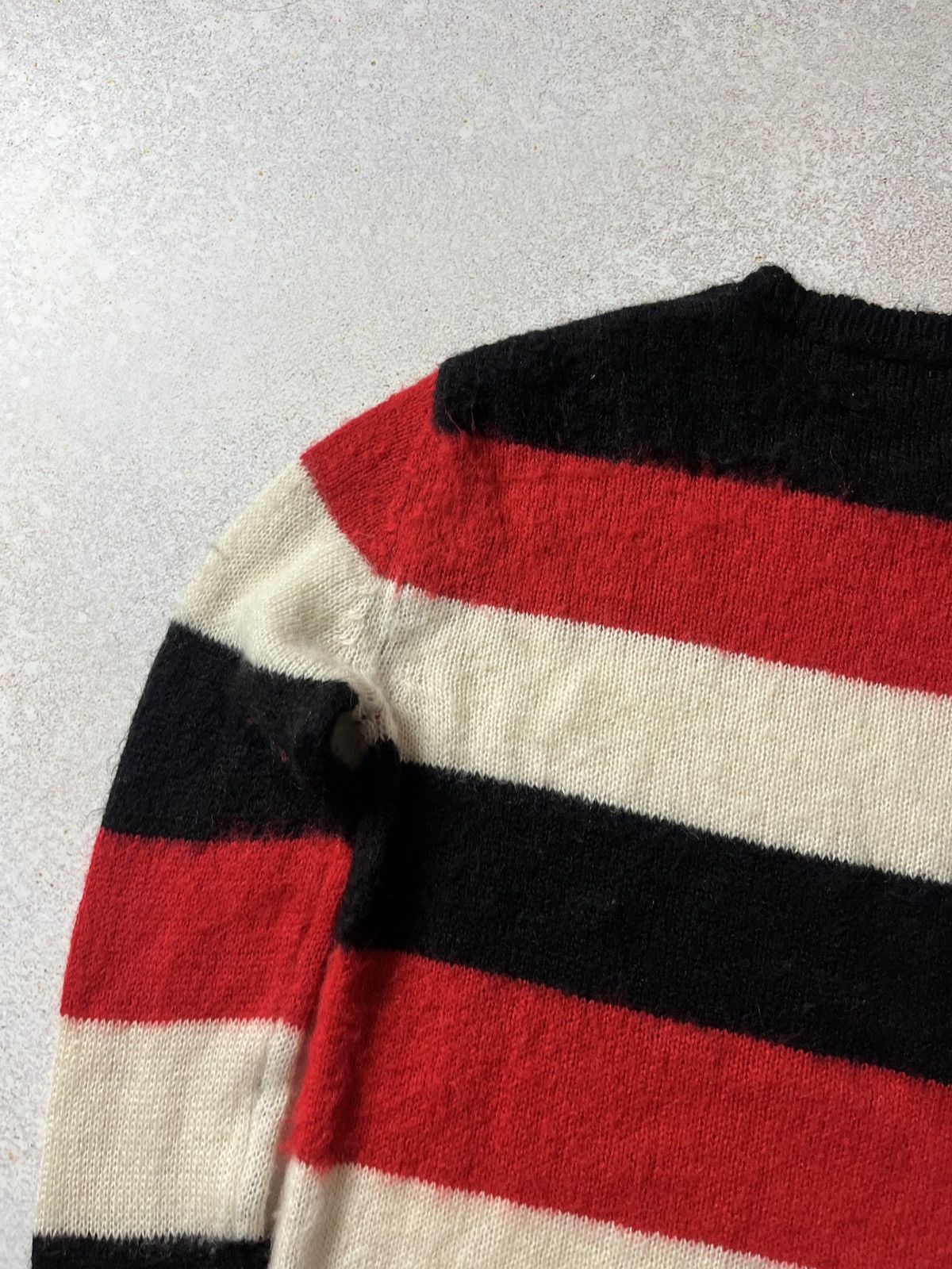 Diesel Diesel Striped Mohair Sweater Black White Red Size US S / EU 44-46 / 1 - 6 Thumbnail