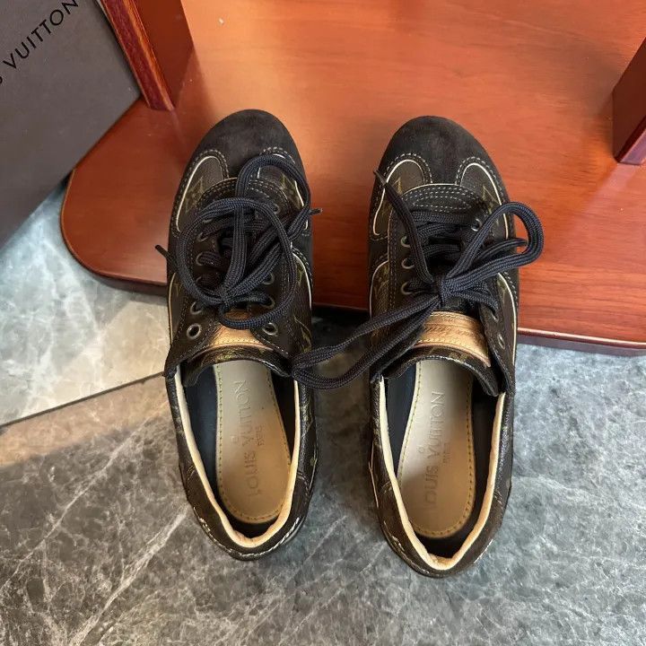 Louis Vuitton Louis Vuitton Stylish Brown Leather Sneakers -2508 Size US 5 / EU 37 - 6 Thumbnail