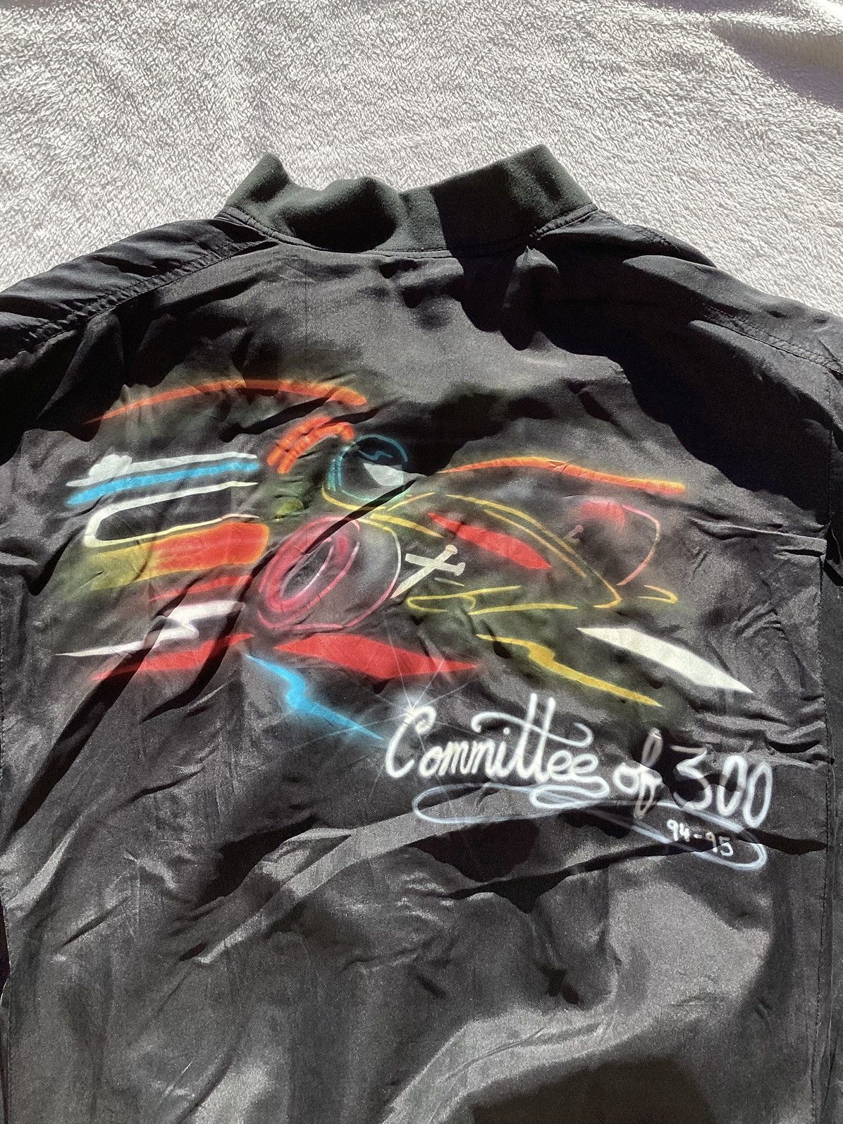 Robert Stock × Vintage Vtg ‘94 custom airbrush zip up nylon motorcycle/riding jackt Size US L / EU 52-54 / 3 - 3 Thumbnail