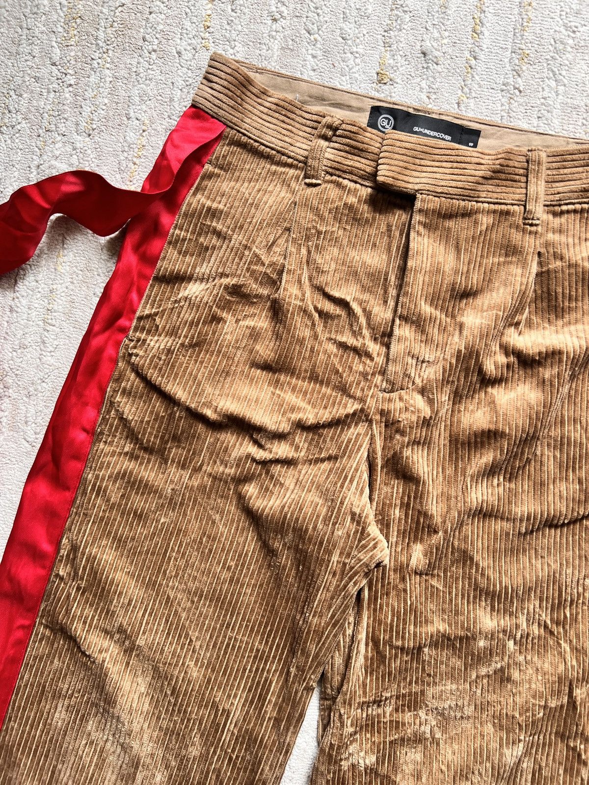 Japanese Brand × Undercover Gu Undercover Corduroy Baggy Wide Pants Size US 29 - 4 Thumbnail