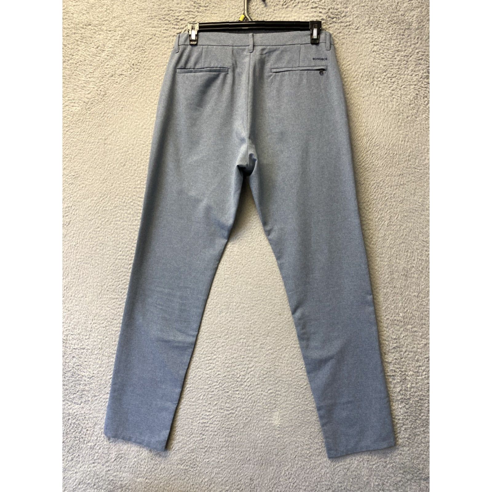Bonobos Bonobos Men’s Golf Pants Gray Blue Polyester Button Zip Pockets /33x34 Pants Mens Chino Straight Pockets 34in Inseam Adjustable? Size US 33 - 7 Thumbnail
