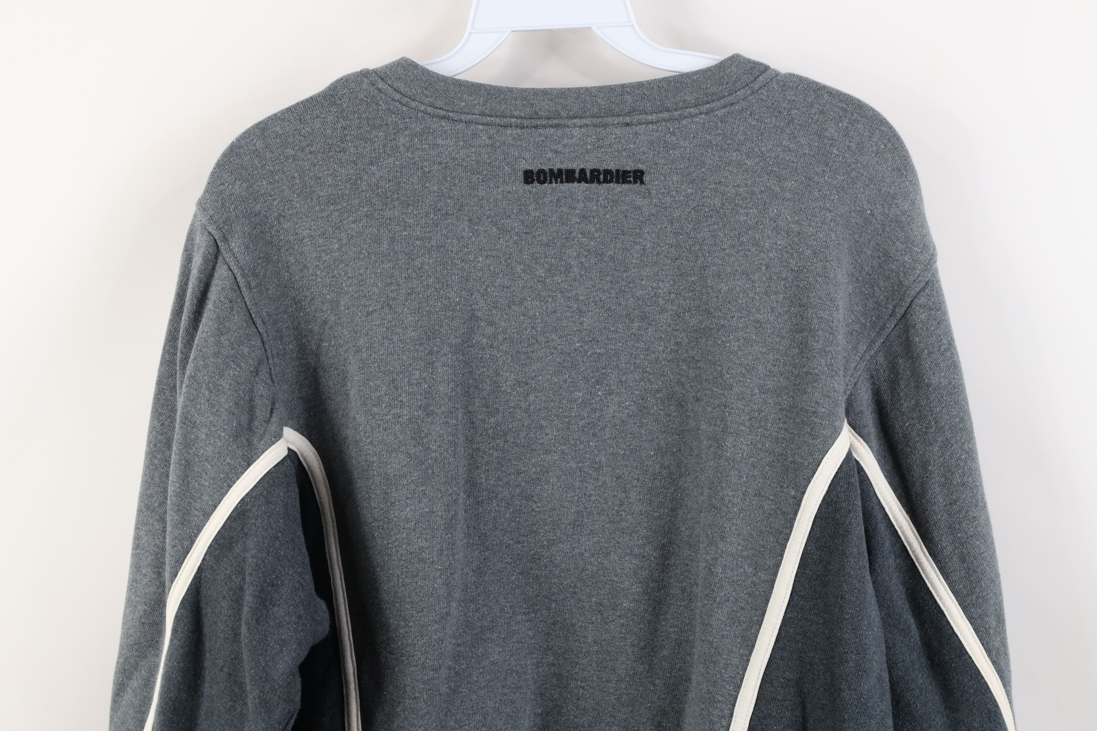 Vintage Vintage 90s Ski Doo Bombardier Ribbed Knit Sweatshirt Gray Size L / US 10 / IT 46 - 12 Thumbnail