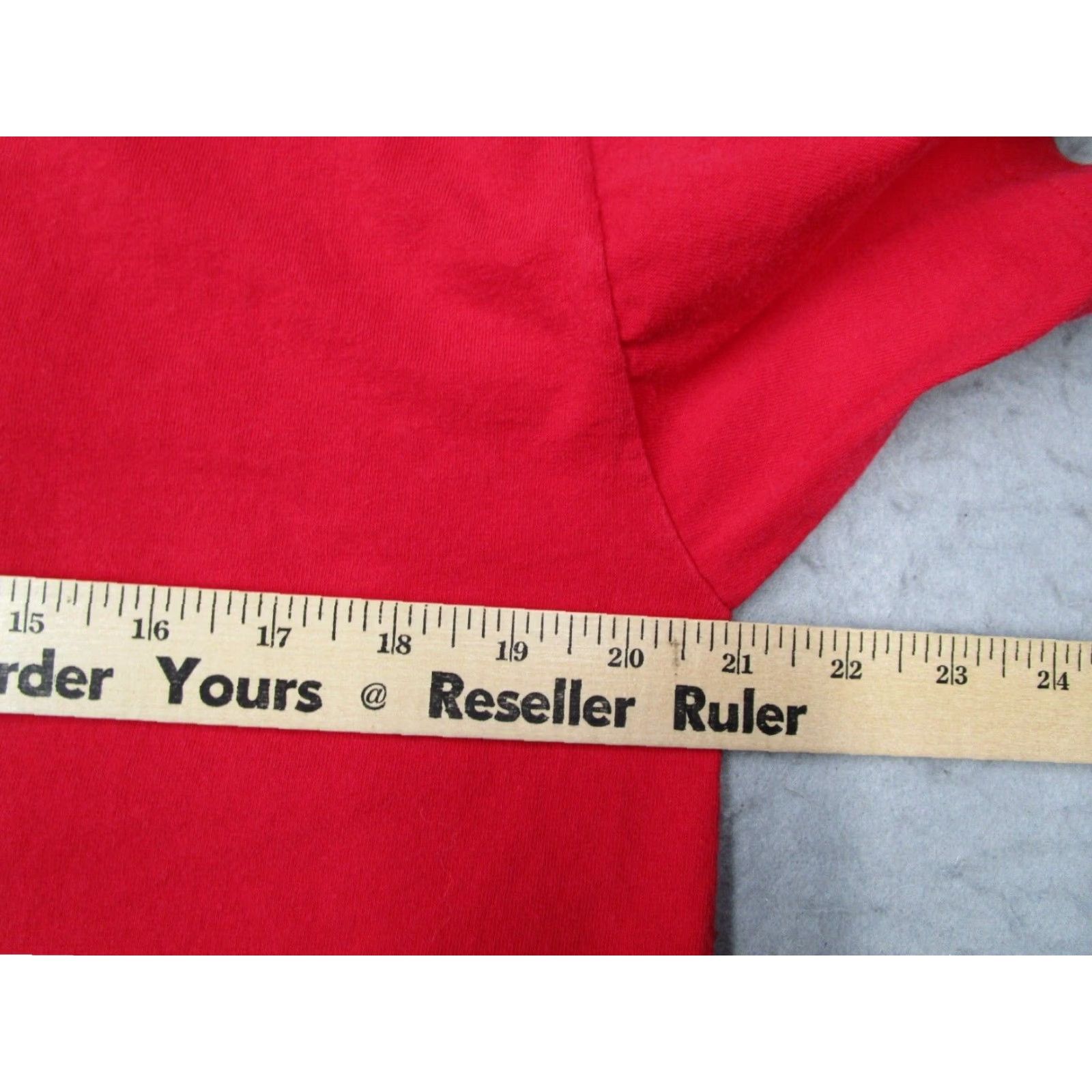 VINTAGE Riddell Men's T-Shirt Large Red Short Sleeve 90s Retro Sports Made in USA