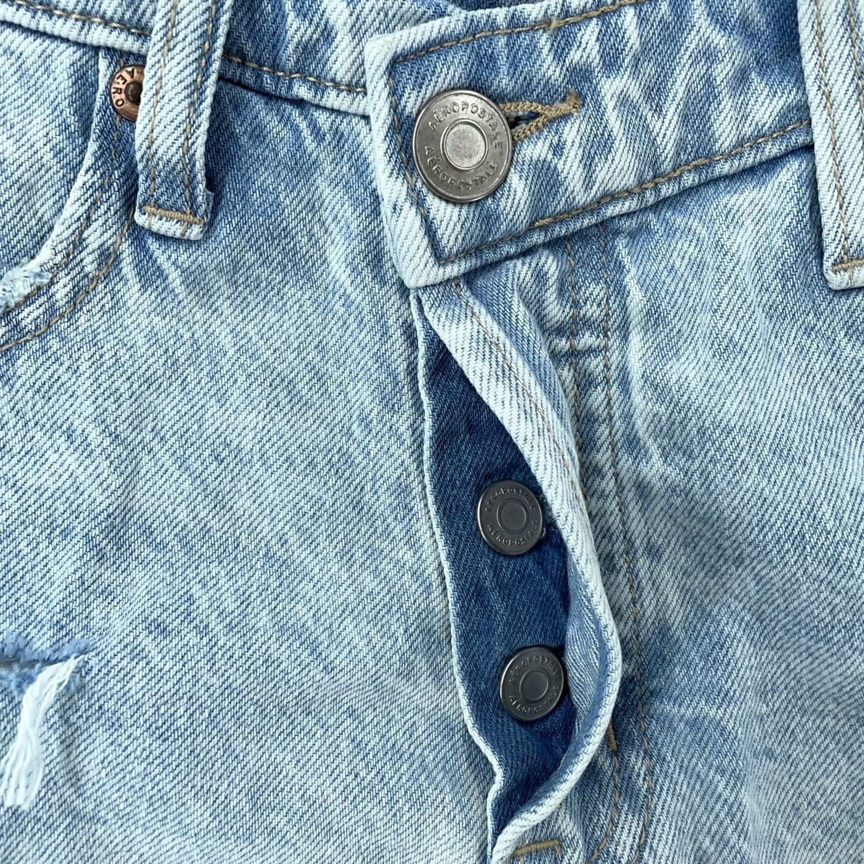 Vintage Aéropostale High Rise Shorty Denim Shorts Light Wash Vintage Distressed Womens 6 Blue Shorty Vintage Womens Jeans Shorts Size 28" / US 6 / IT 42 - 2 Thumbnail