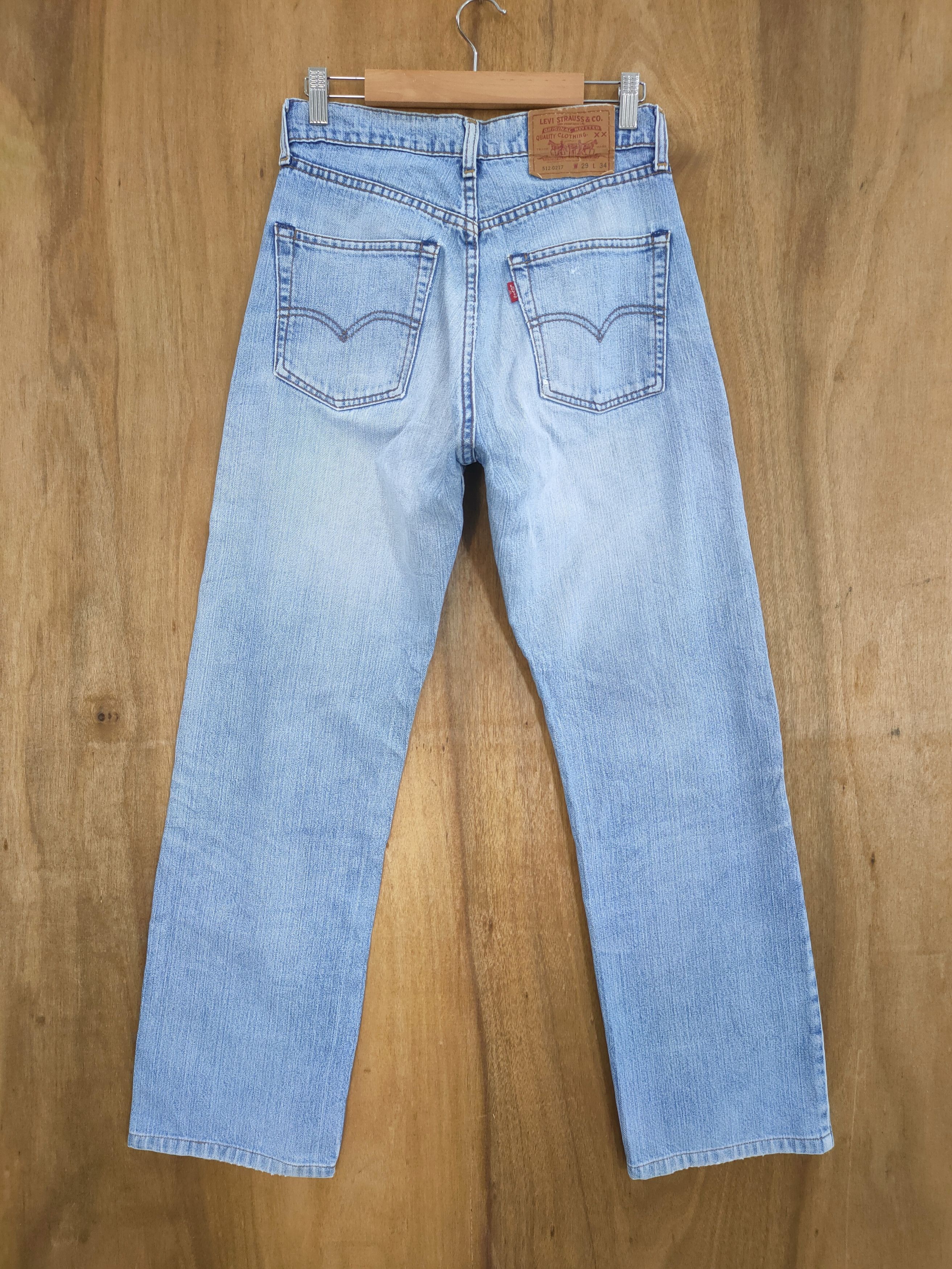 Levi's VINTAGE LEVI'S 512 STRAIGHT FADED BLUE DISTRESSED JEAN PANTS Size US 28 / EU 44 - 2 Thumbnail