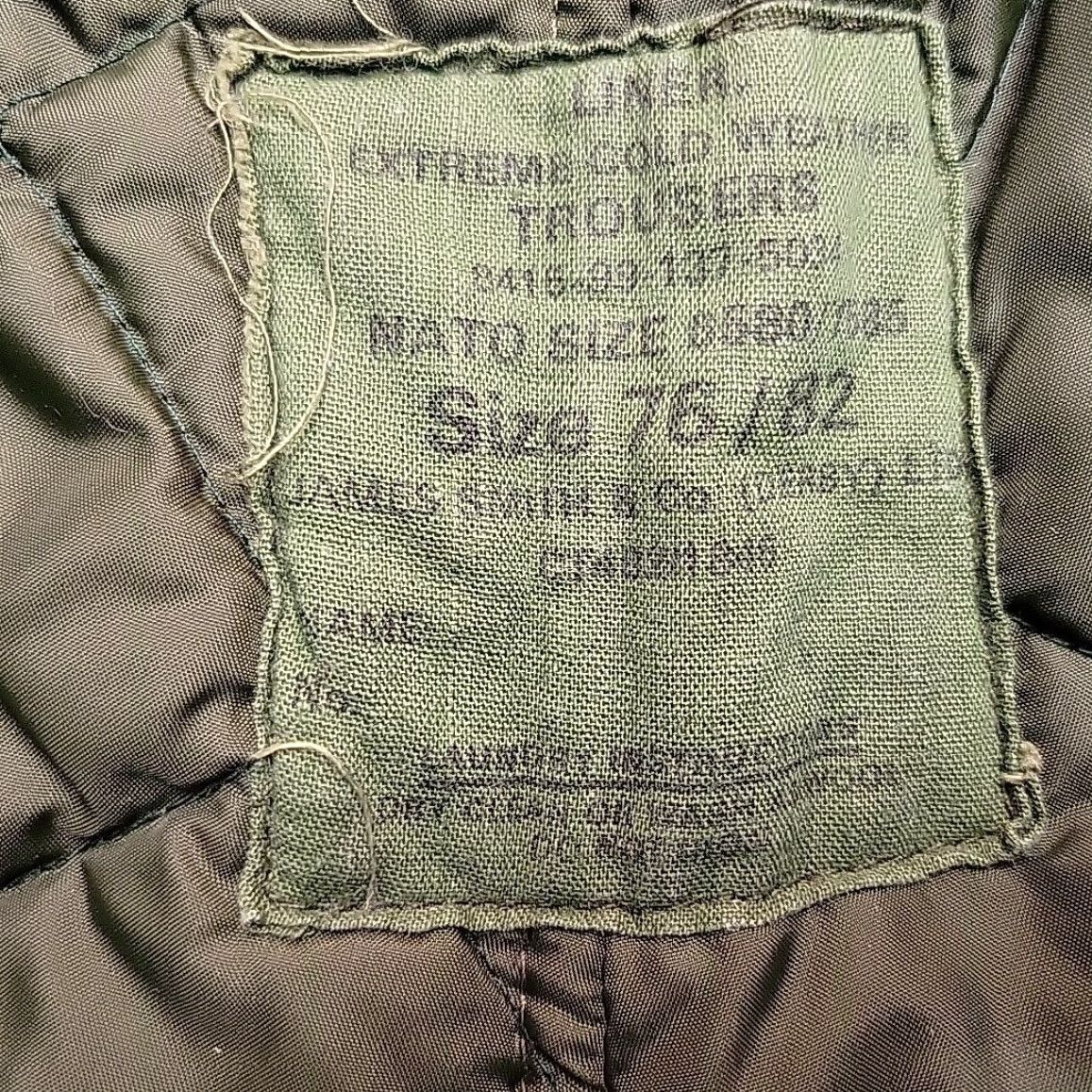 Olive US Army Pants Mens Small Olive Extreme Cold Weather Insulated Quilted Liner Size US 30 / EU 46 - 7 Thumbnail
