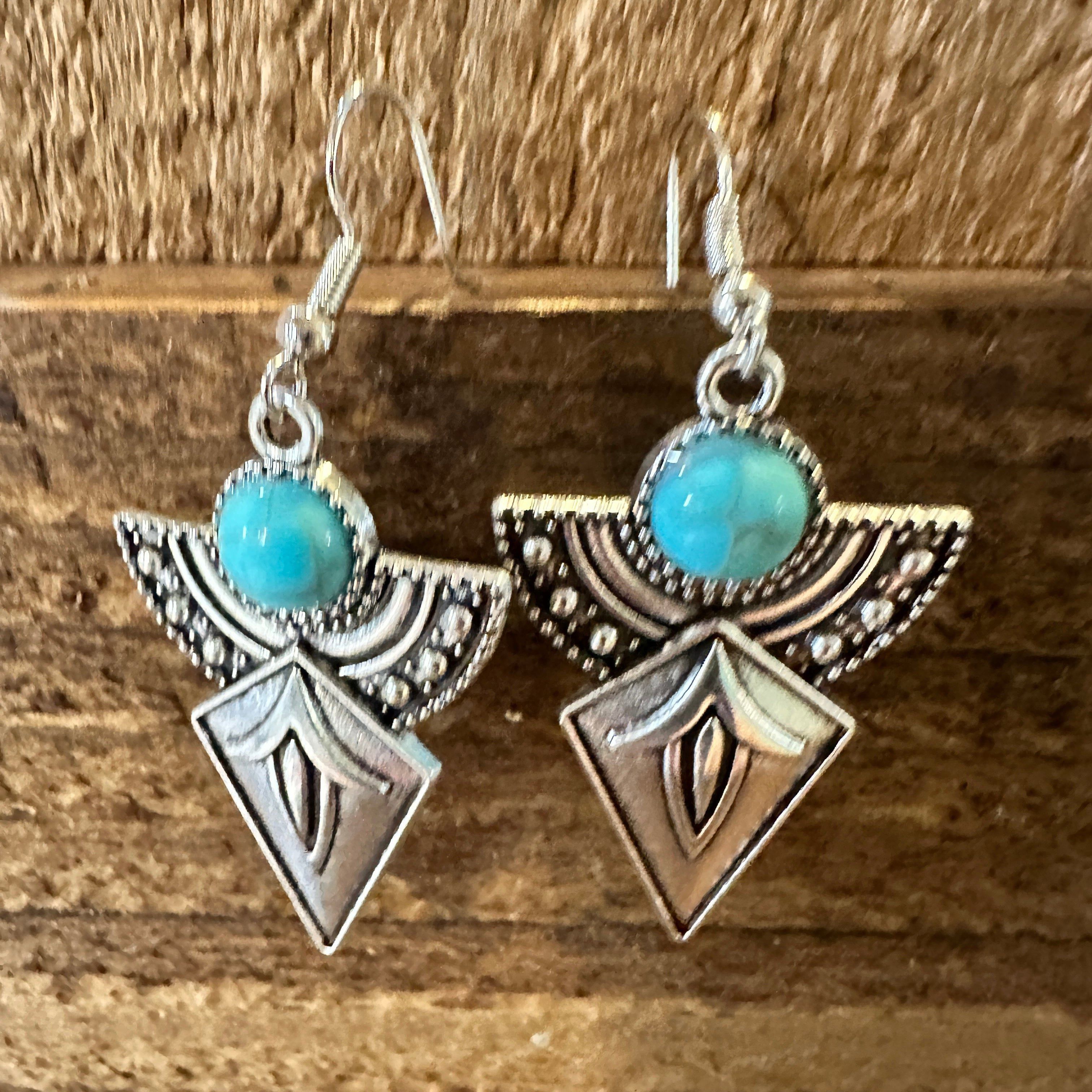 Other Boho Hippie Vintage Arrow Dangle Wire Earrings, Turquoise St Size ONE SIZE - 6 Thumbnail