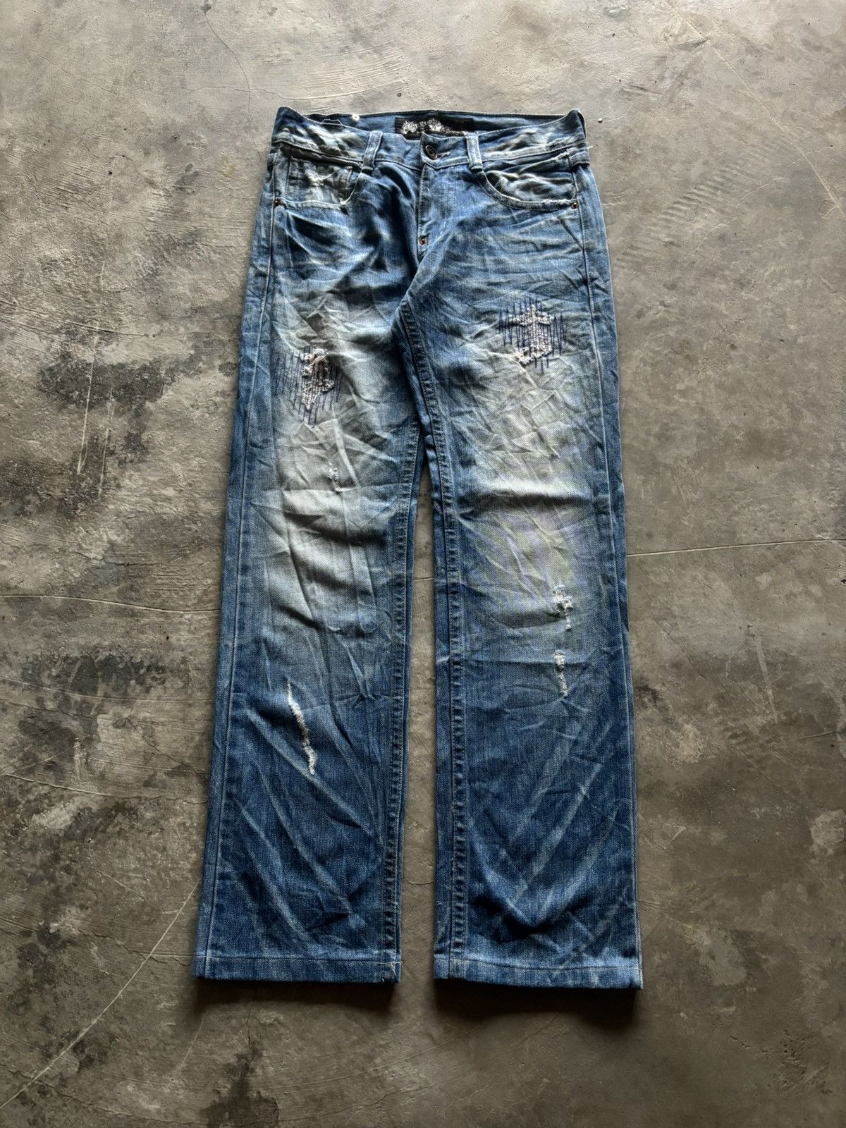 If Six Was Nine RED PEPPER JAPANESE DENIM DISTRESSED WASHED REPAIRED PUNK Size US 30 / EU 46 - 1 Thumbnail