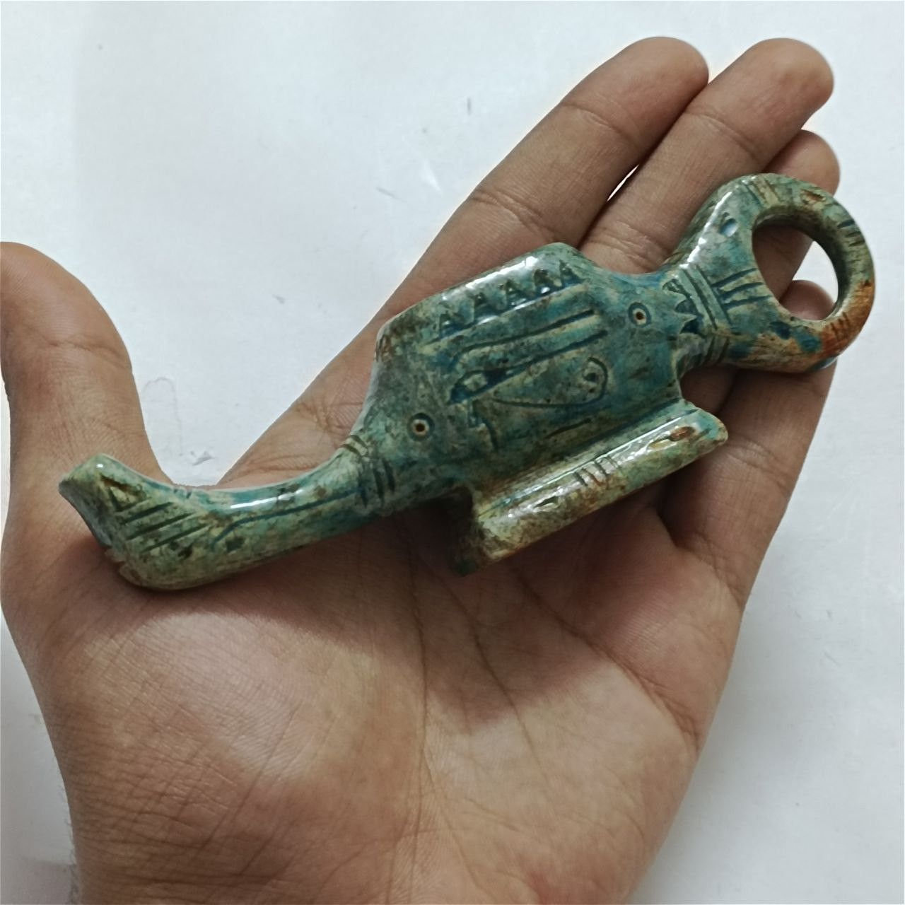 Handmade Hammer stone oil lamp in ancient Egyptian style Size ONE SIZE - 7 Thumbnail