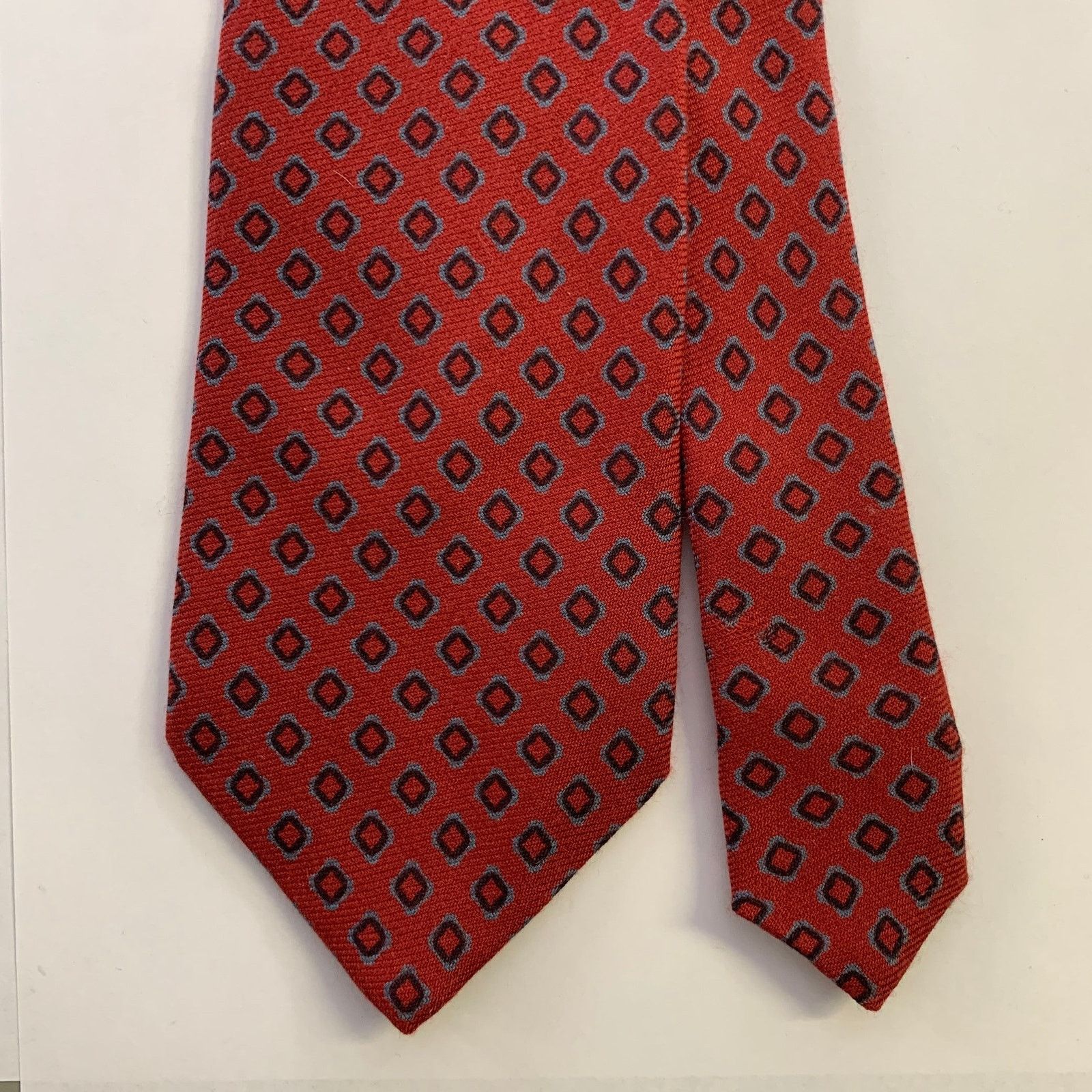 Ermenegildo Zegna ERMENEGILDO ZEGNA Red Blue Abstract Silk Cashmere Tie Size ONE SIZE - 1 Thumbnail