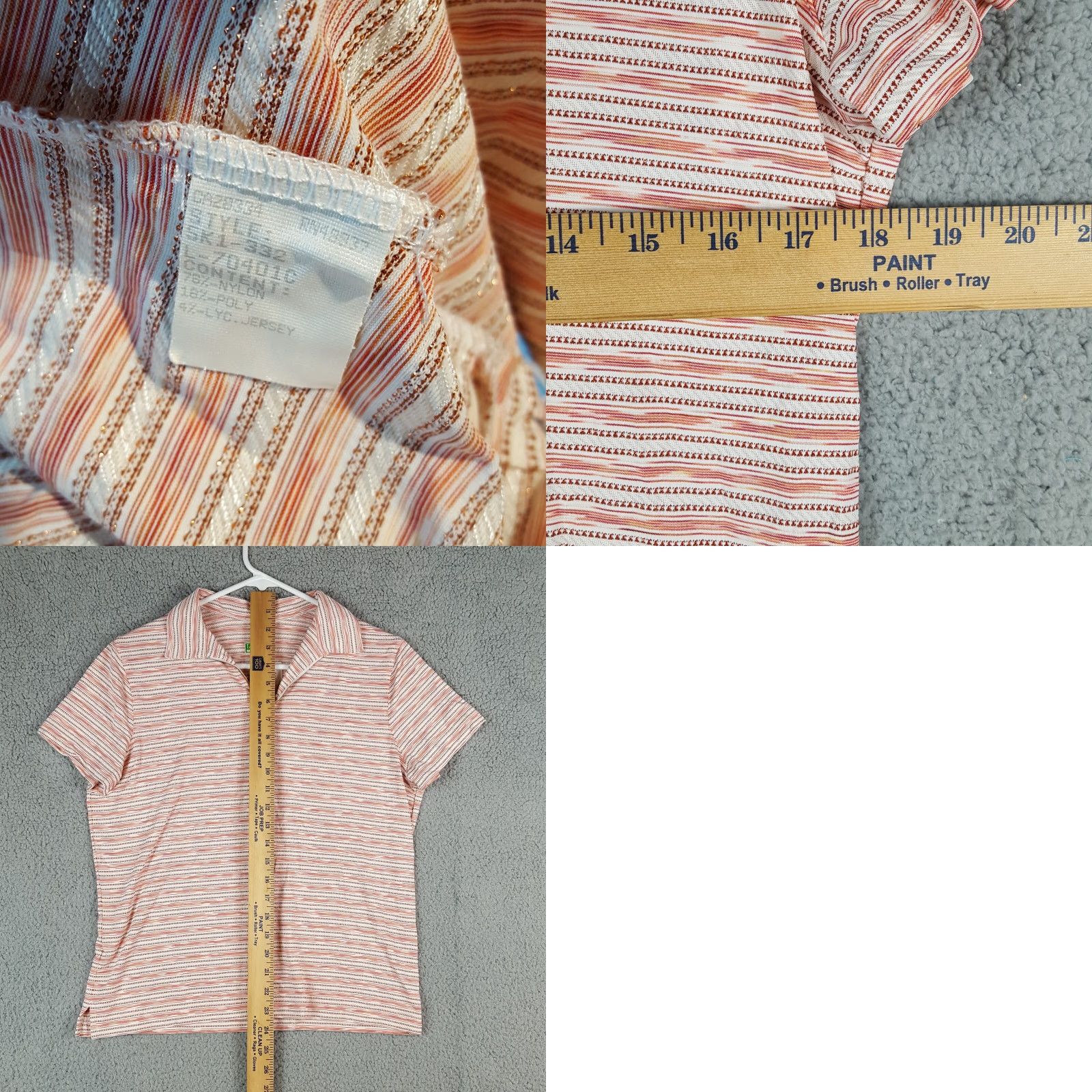 Vintage Tail Polo Shirt - Tail Golf Nylon Poly Blend Athletic Women's Medium Zip Up Collared Striped Shirt Size M / US 6-8 / IT 42-44 - 8 Thumbnail