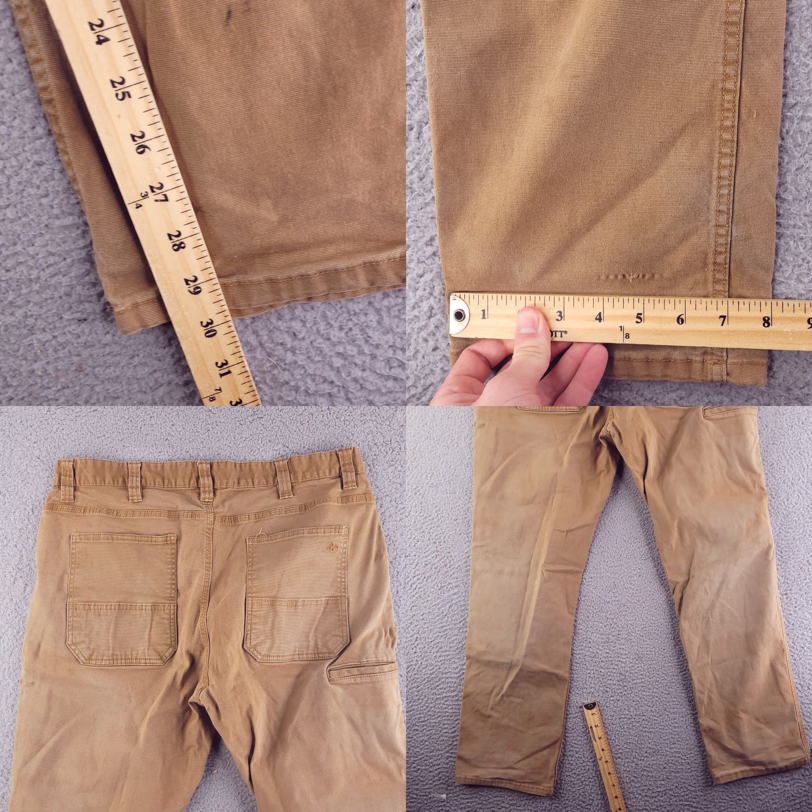Vintage Ridgecut Toughwear Mens Pants 36x30 Brown Cotton Chino Straight Regular Distressed Workwear Size US 36 / EU 52 - 8 Thumbnail