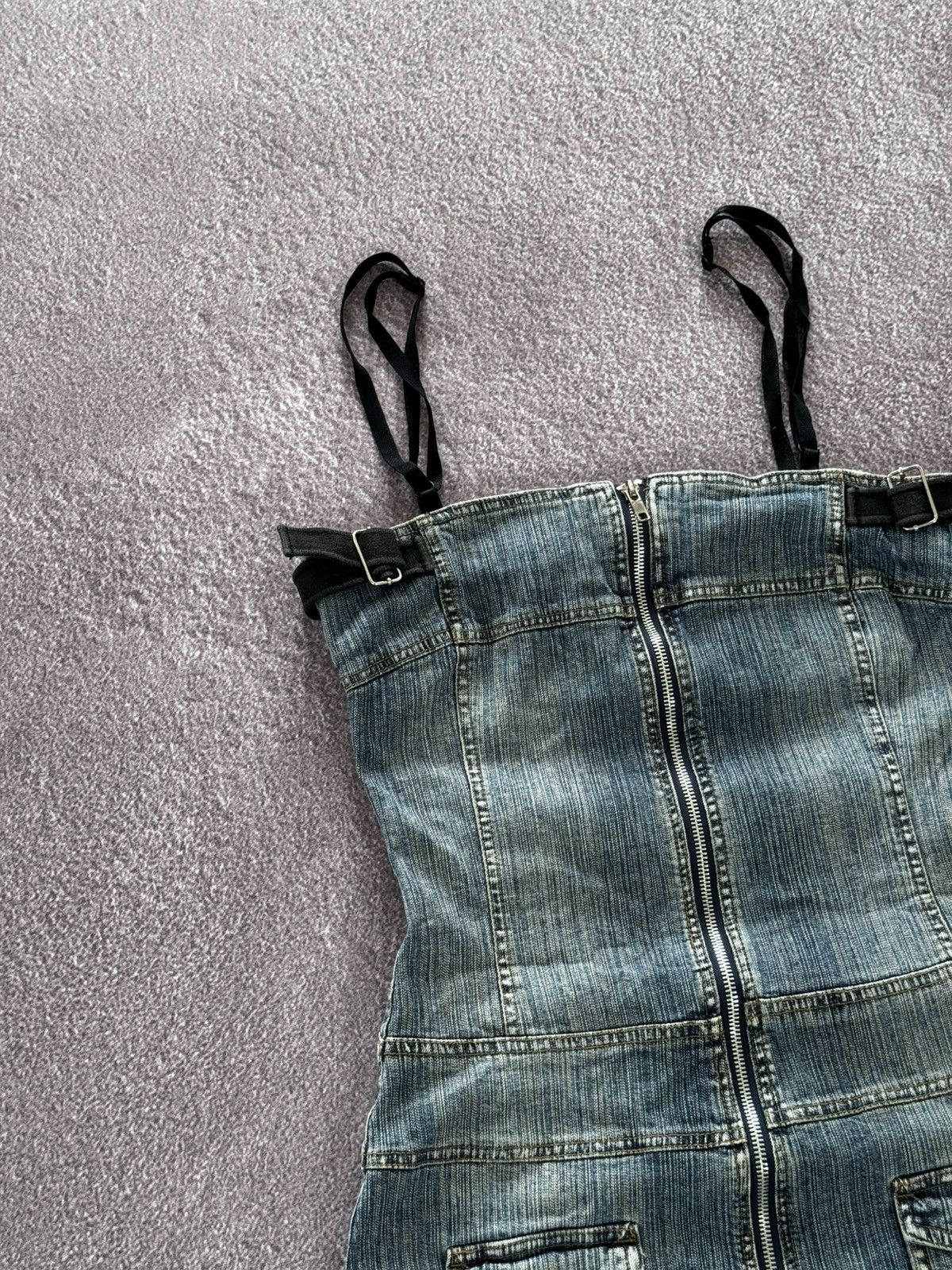 Japanese Brand 00’s Japanese Brand Y2K Distressed Denim Dress Size S / US 4 / IT 40 - 5 Thumbnail