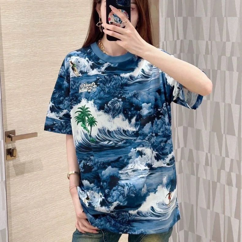 Louis Vuitton Louis Vuitton Blue wave print short sleeves Size US XXL / EU 58 / 5 - 1 Thumbnail