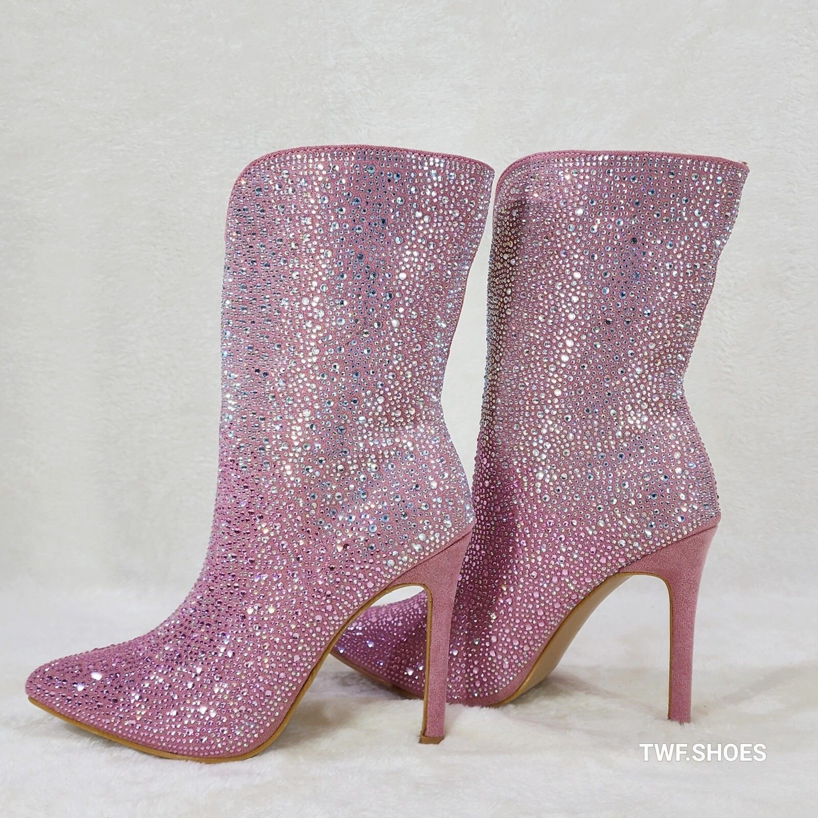 Riviera Pink Ombre Rhinestone Slip On Stiletto High Heel Spl