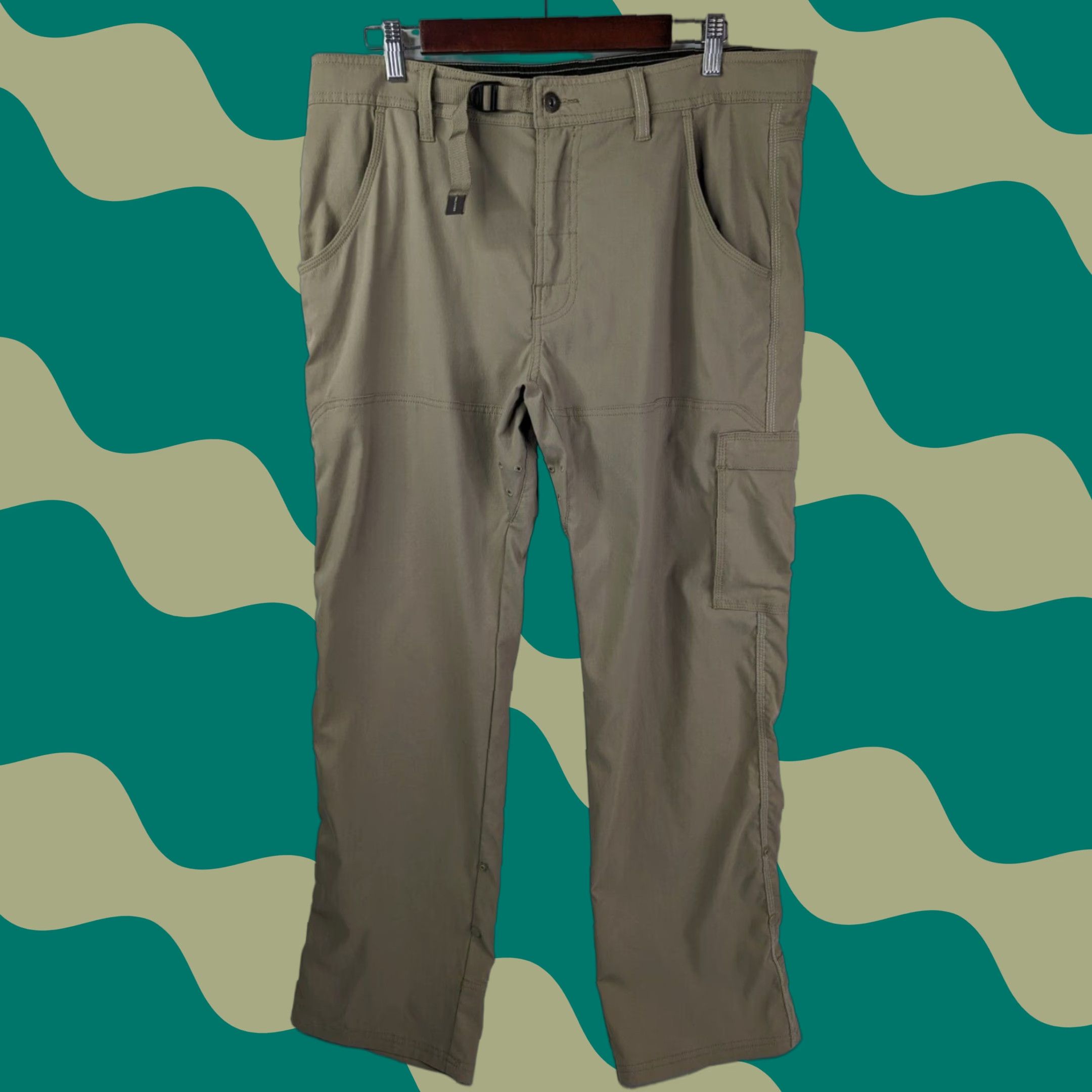 Prana Prana Stretch Zion Beige Khaki Hiking Pants Men's Size 36 Stretch Pants Regular Beige M4ST32116 Snap Roll Up Size US 36 / EU 52 - 1 Thumbnail