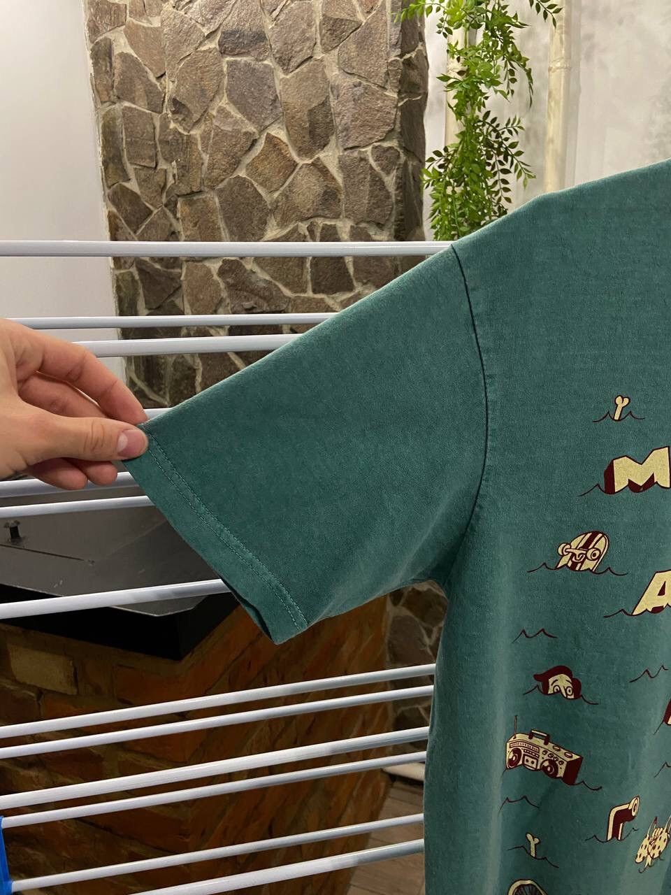 Mambo Mambo "By" Print Pattern Big Logo Vintage Green T Shirt Size US S / EU 44-46 / 1 - 6 Thumbnail