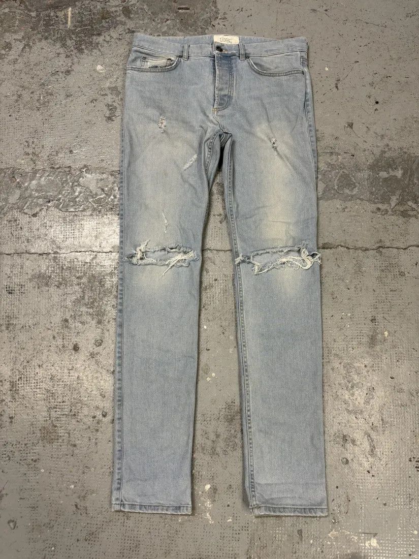 Designer × Givenchy × Vintage 2000s Givenchy Blue Distressed Slim Denim Jeans Size US 33 - 7 Thumbnail
