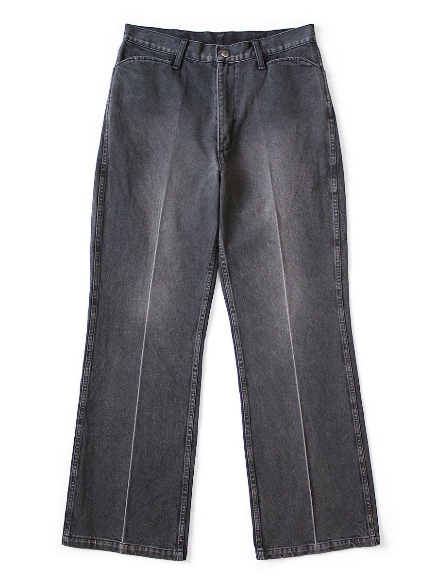 Kapital 14oz Black Denim 5P Frisco Center pleat