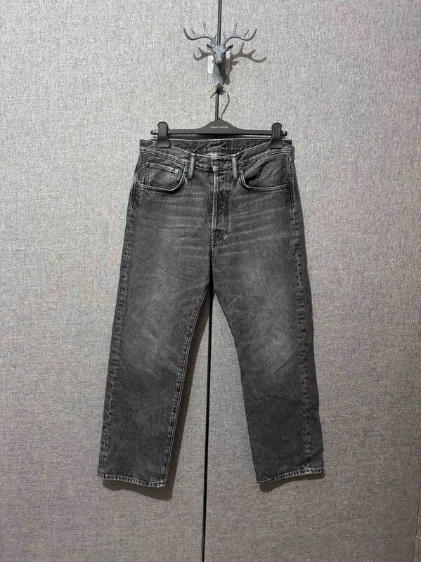 Acne Studios Acne Studios Black Gray Cotton Logo Embroidered Pants Size US 32 / EU 48 - 1 Thumbnail