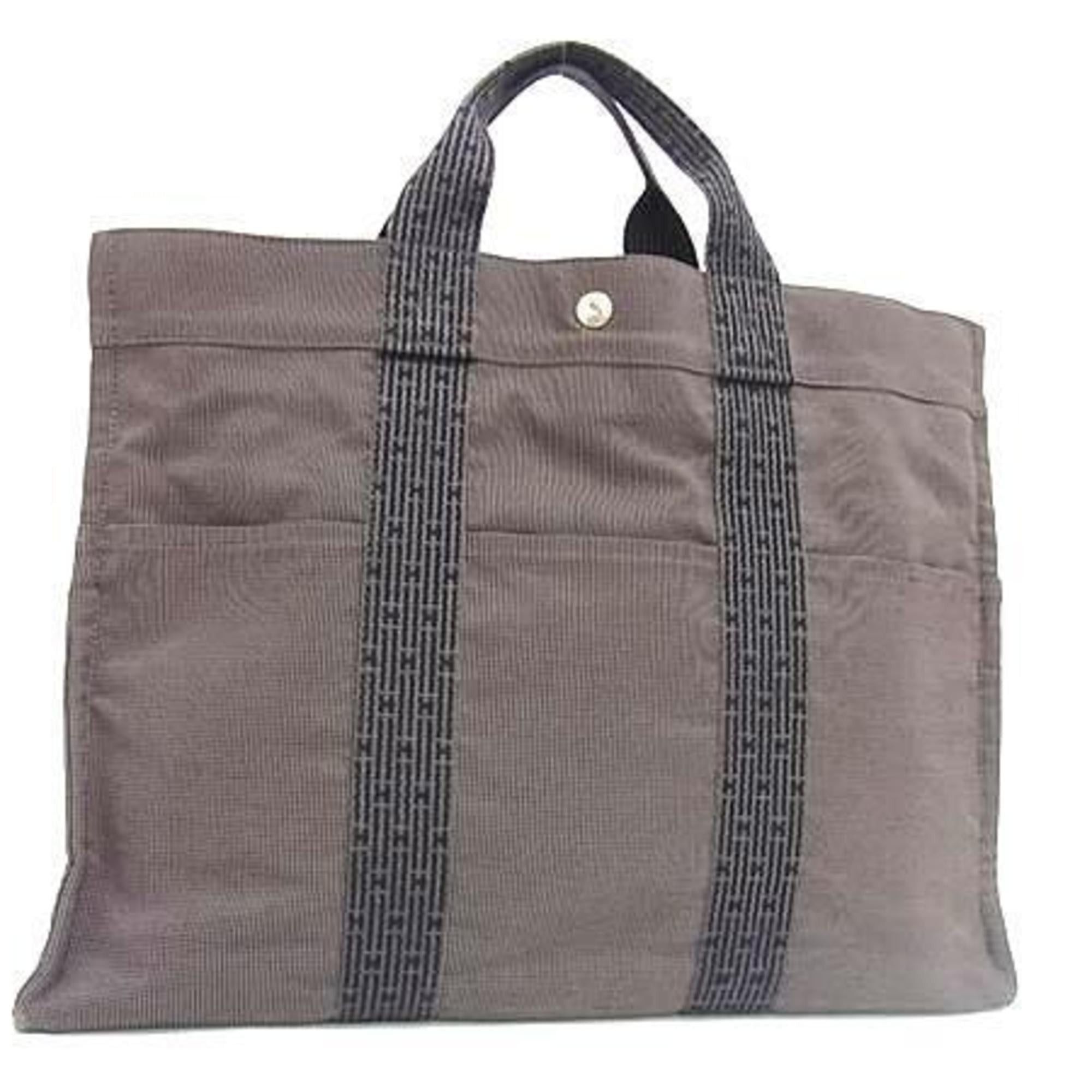 Hermes HERMES Hermès Air Line Tote MM Gray Canvas Bag for Men and Women Size ONE SIZE - 1 Thumbnail
