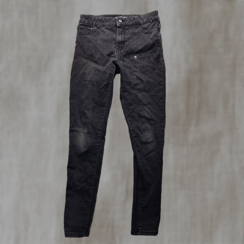 Denim & Co. Denim & Co. Black Slacks Pants Denim Adult Women's Size 8 Dress Pants, Straight Leg, Pockets, Polyester Spandex, Regular, Black, Pants, Women Size 30" / US 8 / IT 44 - 1 Thumbnail