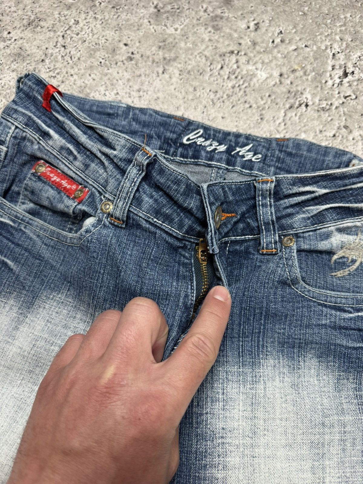 Other Vintage Flared Bootcut Jeans Tribal Embroidery Denim Pants Size 27" / US 4 / IT 40 - 14 Thumbnail