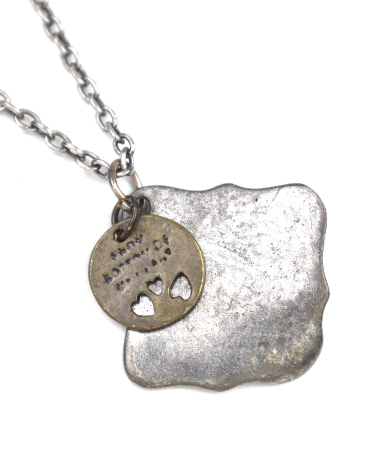 Vintage 2000S JAPANESE MADE HAND-ETCHED FRENCH MESSAGE NECKLACE Size ONE SIZE - 4 Thumbnail