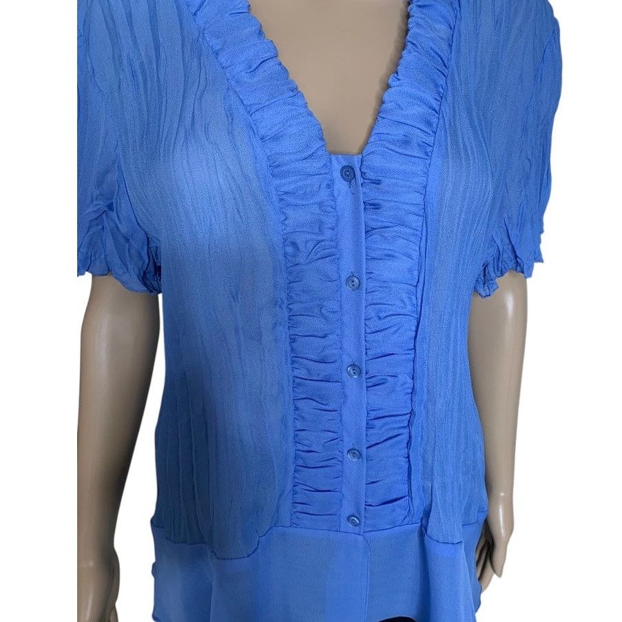 Vintage Vintage 90's Bethany Women's XL Purple Top Semi Sheer V-Neck Size XL / US 12-14 / IT 48-50 - 2 Thumbnail