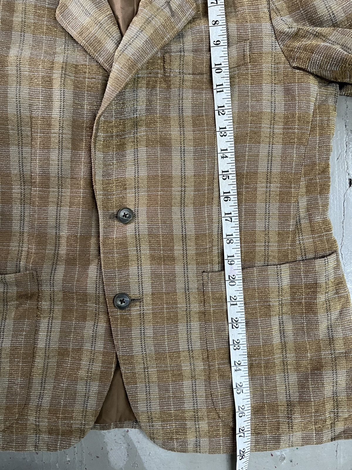 Balenciaga Vintage Balenciaga Houndstooth Linen Wool Blend Blazer Size 42L - 13 Thumbnail
