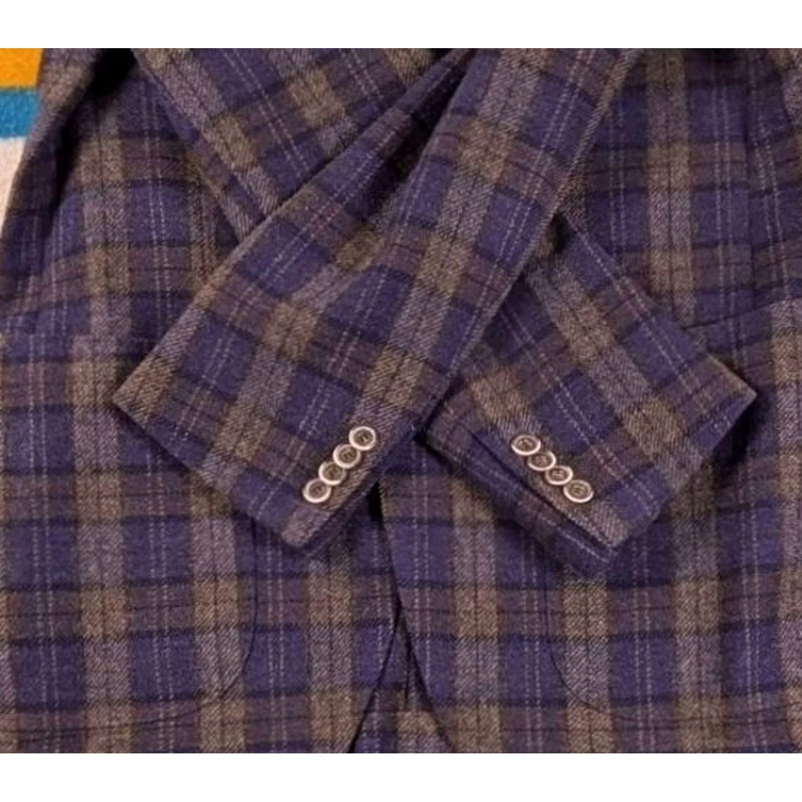 Suitsupply Suitsupply Blazer Jacket Wool Plaid Sport Coat Blue Grey Size 36 R Mens Tweed Classic Designer Size 36R - 2 Thumbnail