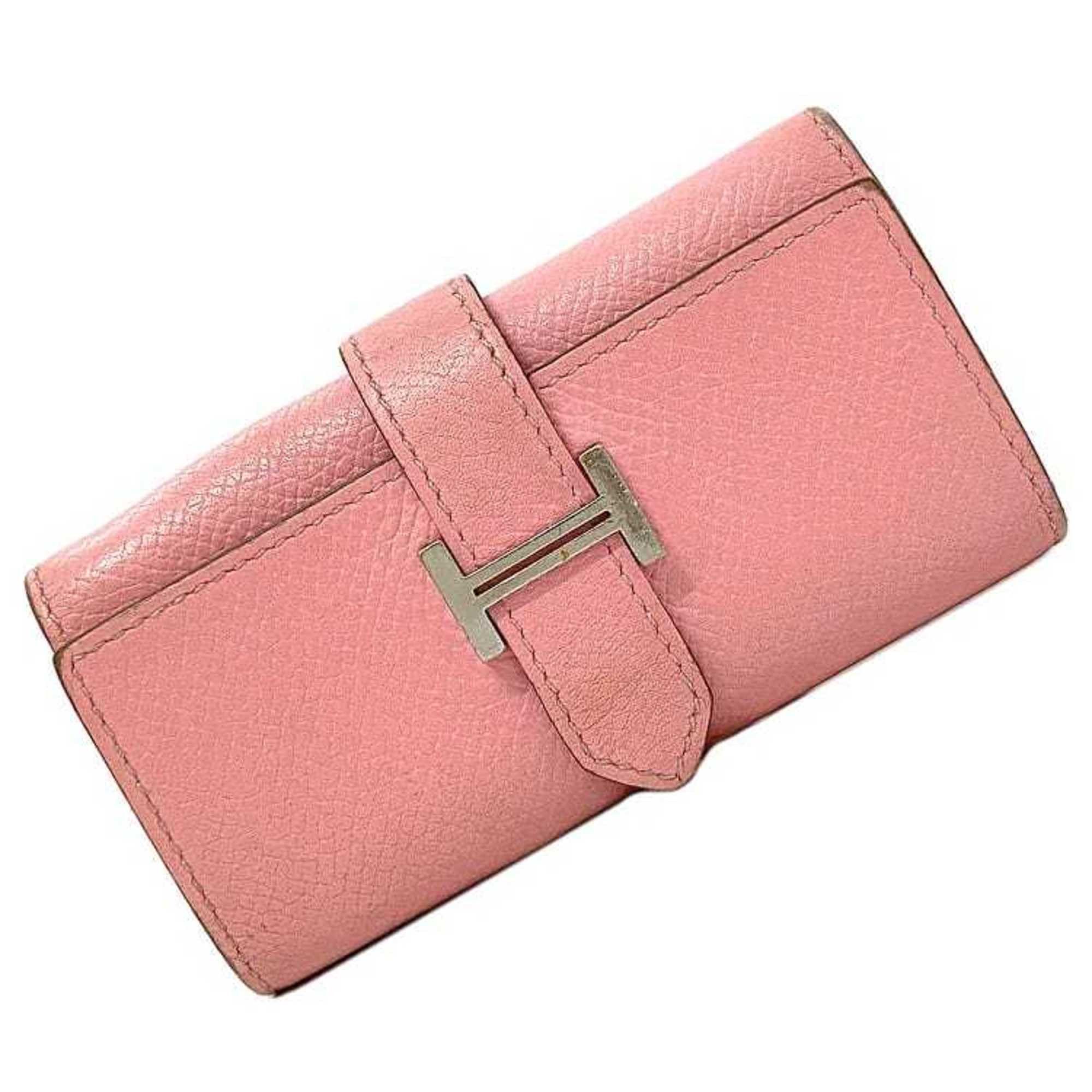 image of Hermes 4 Consecutive Key Case Pink Silver Bearn H Leather Metal Epson C Engraved Holder Places Ladi
