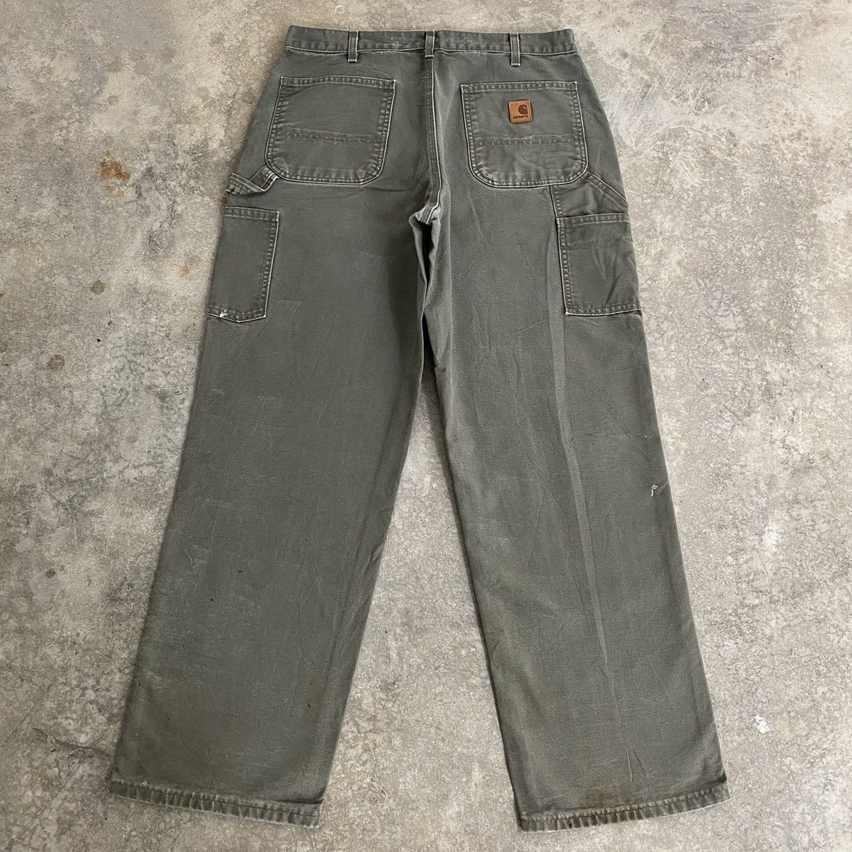 Carhartt Vintage Carhartt Moss Green Carpenter Workwear Pants Size US 34 / EU 50 - 14 Thumbnail