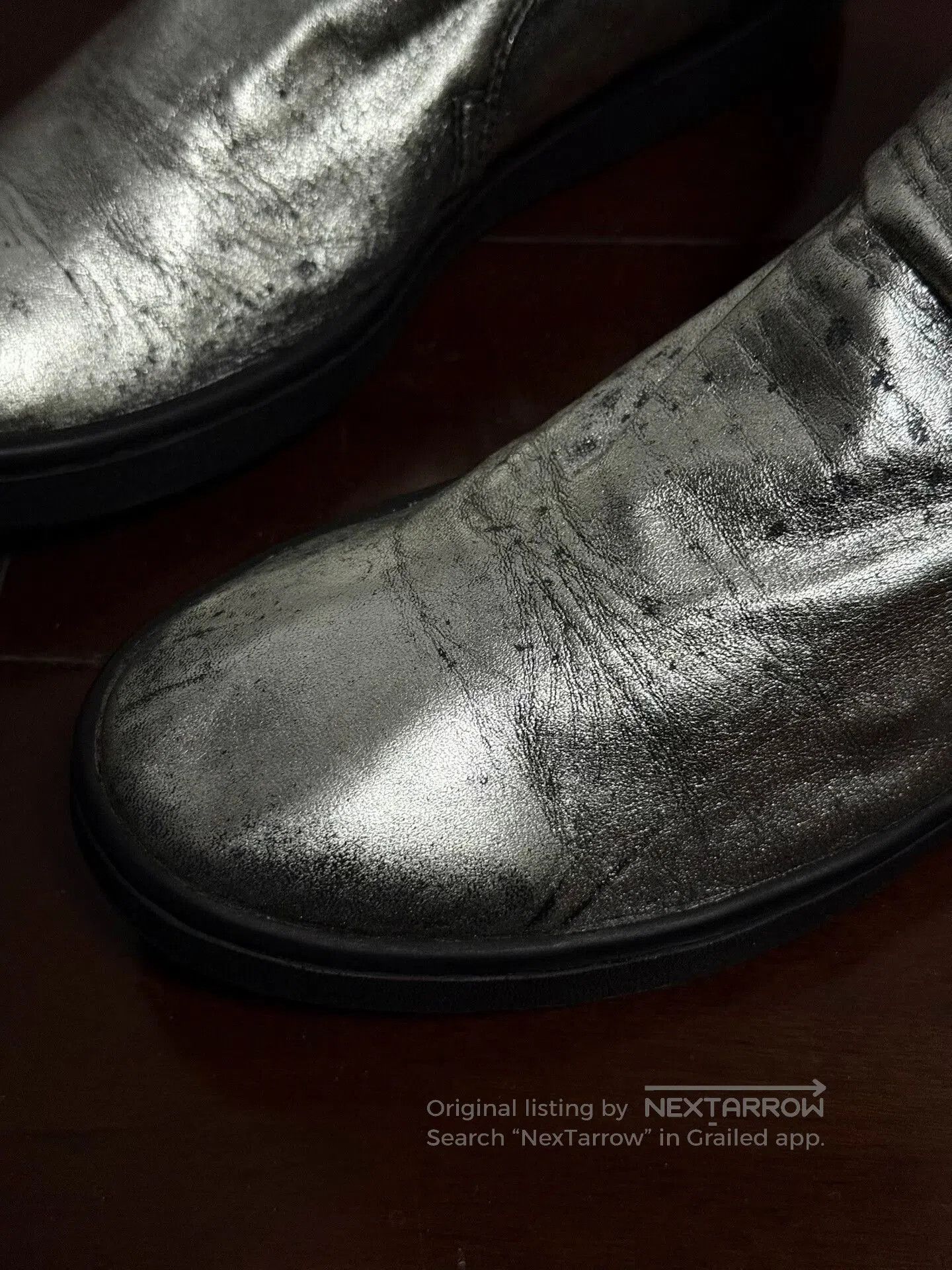 Japanese Brand Metallic Dark Vintage Ankle Boots. Size US 9 / EU 42 - 6 Thumbnail