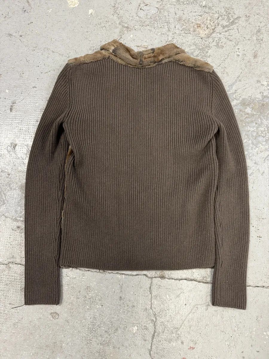 Prada 2000s Prada Blazer Dyed Fur & Brown Wool Front Jacket Size US XS / EU 42 / 0 - 4 Thumbnail