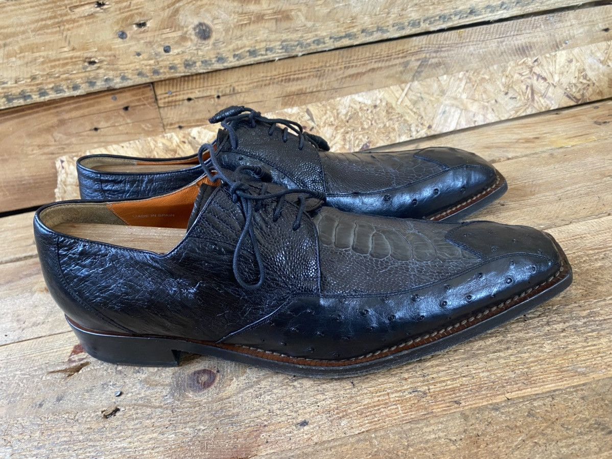 Designer × Mauri × Mezlan Mezlan lace up leather exotic ostrich skin Oxford shoeuk10.5 Size US 11 / EU 44 - 11 Thumbnail