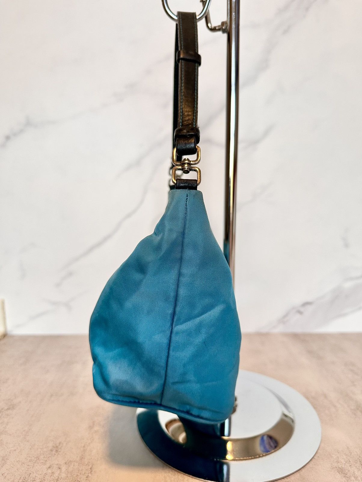 Prada Blue Prada Nylon and Leather Pochette Size ONE SIZE - 4 Thumbnail