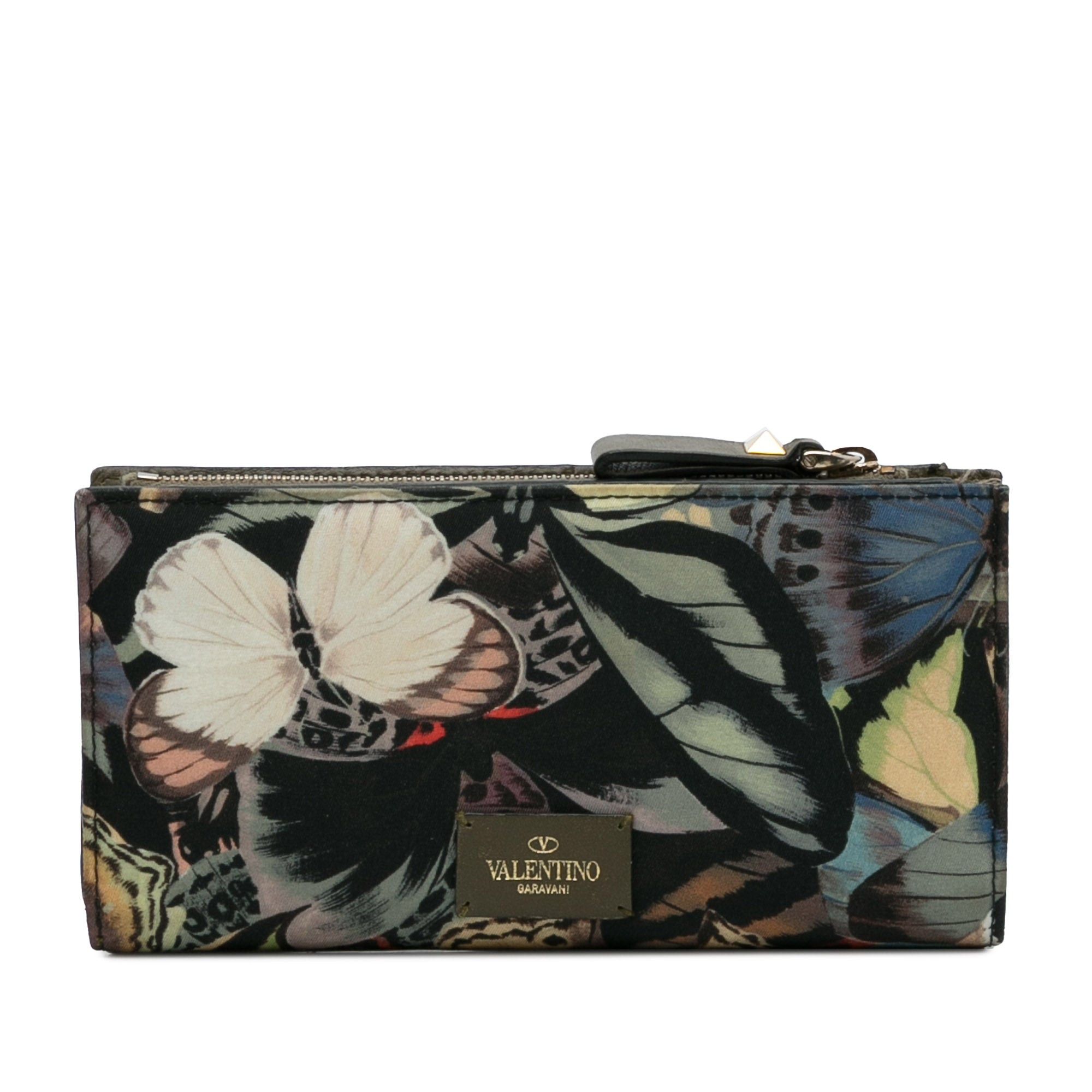 Valentino Valentino Printed Canvas Wallet Black Size ONE SIZE - 1 Thumbnail