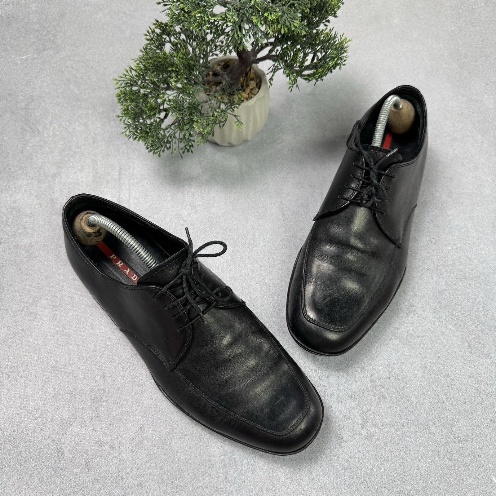 Prada Prada 1217 Black Leather Men's Shoes Casual Size 8 US 9 Size US 9 / EU 42 - 2 Thumbnail