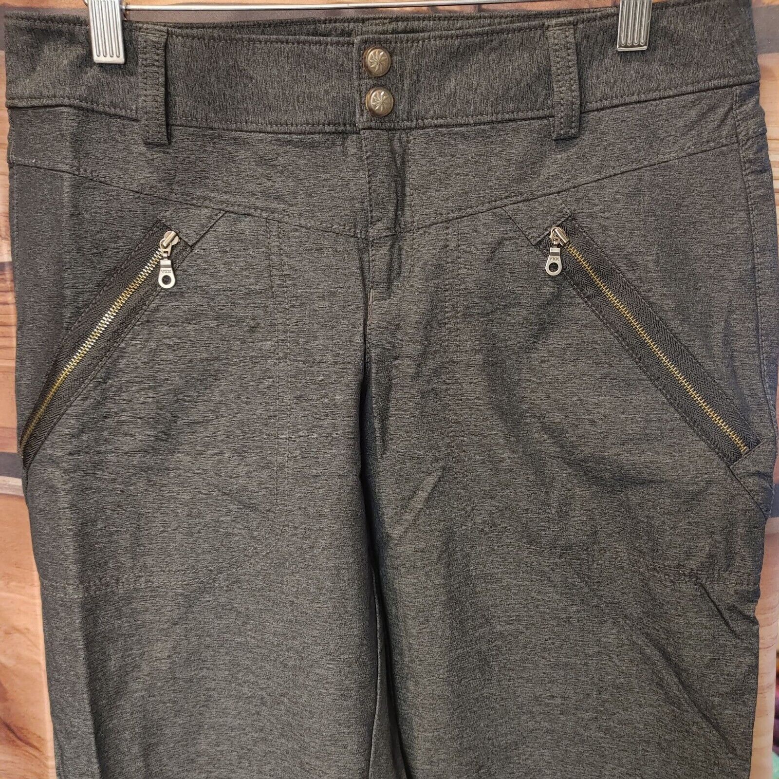 Athleta Athleta Women's Black Straight Leg Zippered Pocket Pants 6T Size 28" / US 6 / IT 42 - 2 Thumbnail