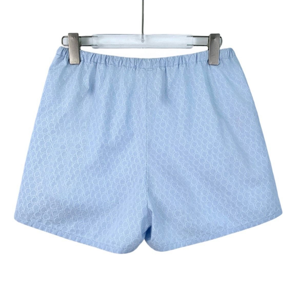 Gucci Gucci Light Blue All-over Letter Print Casual Shorts K26WX Size 26" / US 2 / IT 38 - 2 Thumbnail