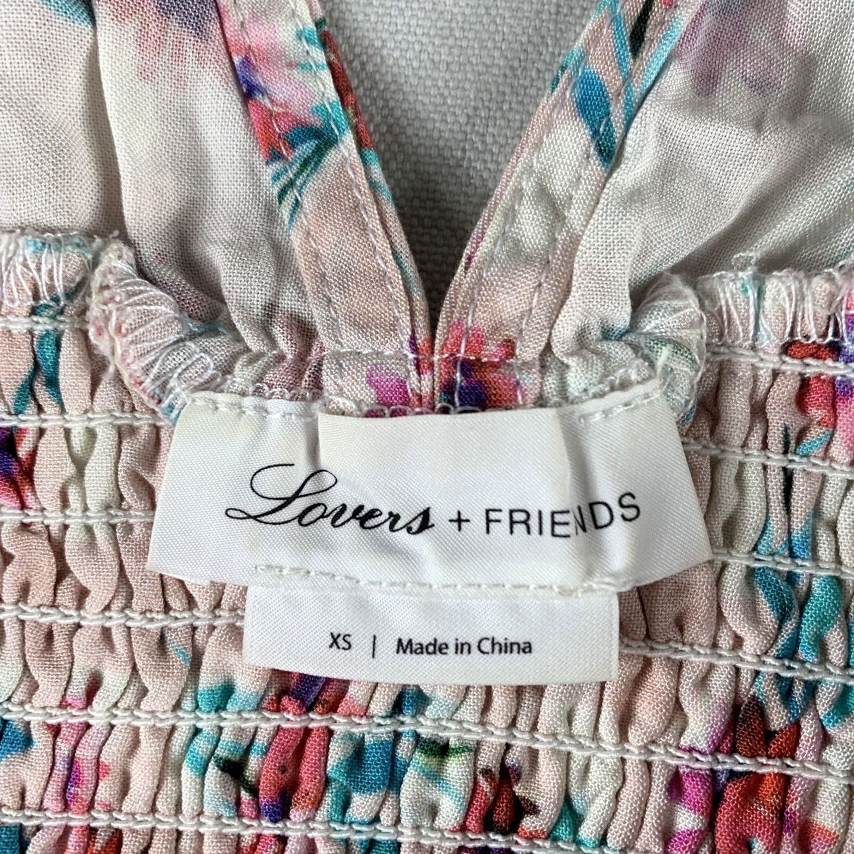 Vintage LOVERS + FRIEND BLOUSE WOMENS Pink V-Neck Short Sleeve DAISY FLORAL XS Size XS / US 0-2 / IT 36-38 - 5 Thumbnail